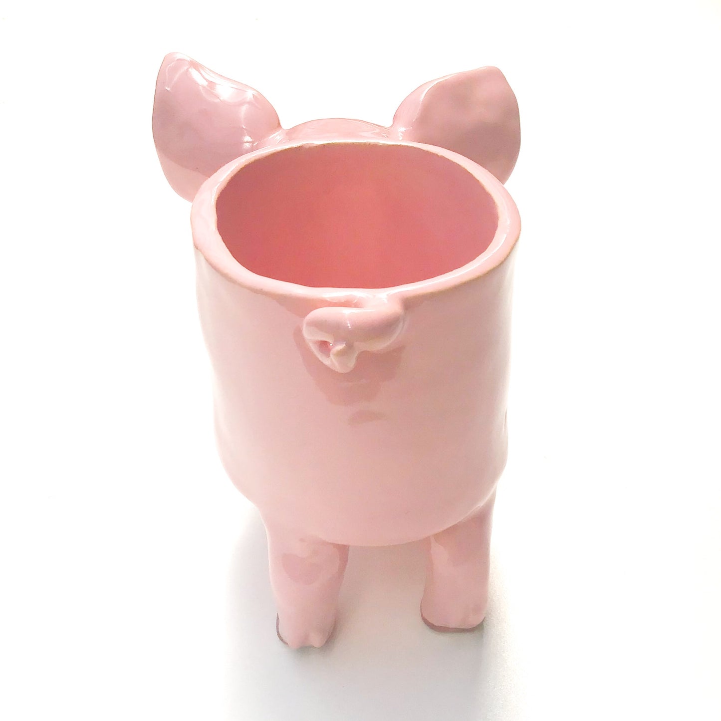 Pink Pig Pot - Ceramic Pig Planter