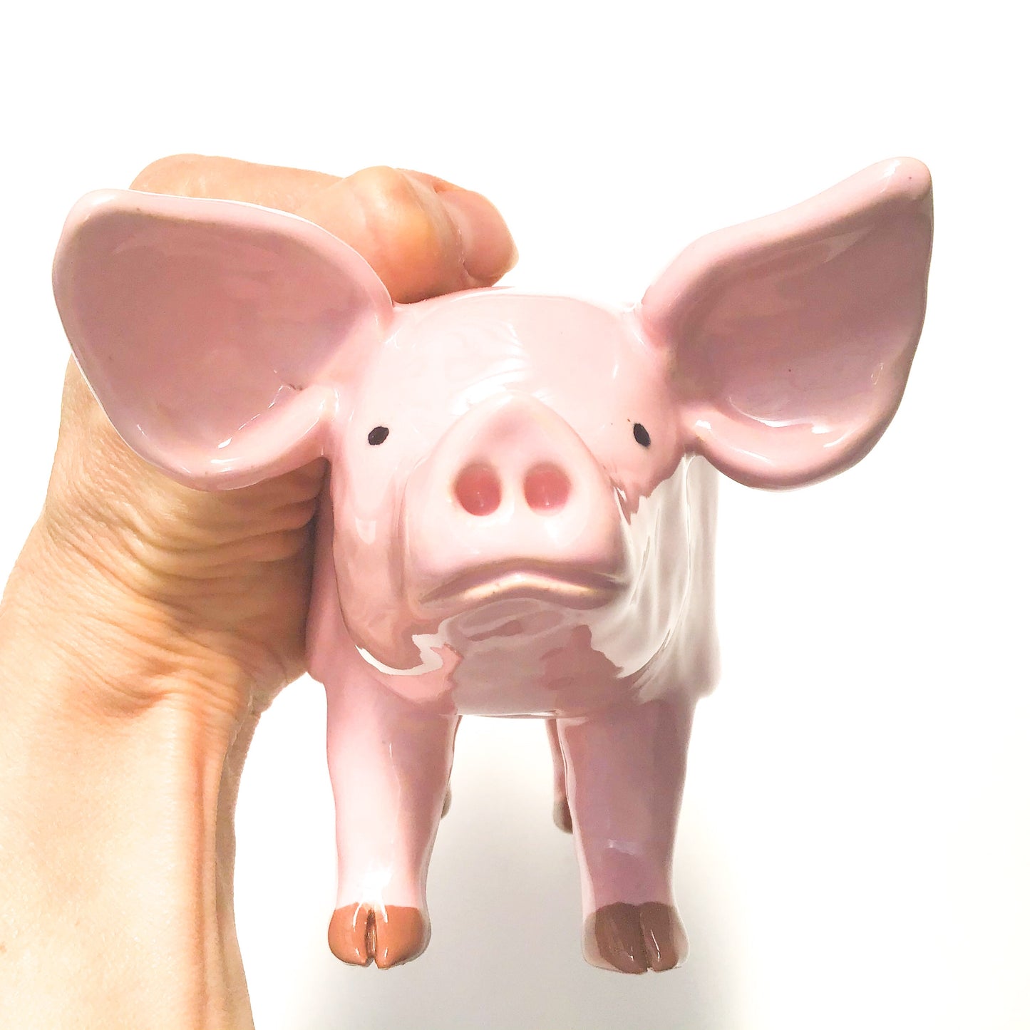 Pink Pig Pot - Ceramic Pig Planter