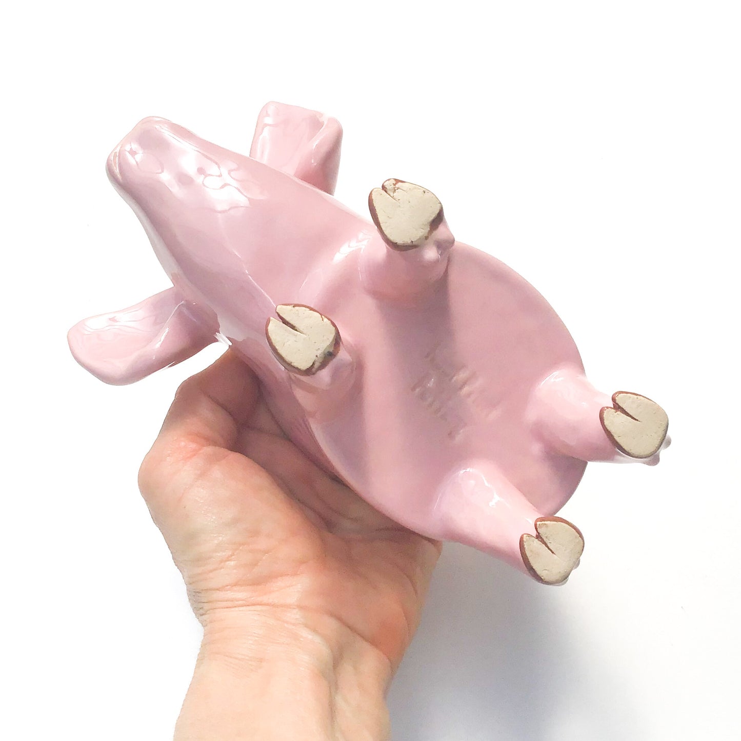 Pink Pig Pot - Ceramic Pig Planter