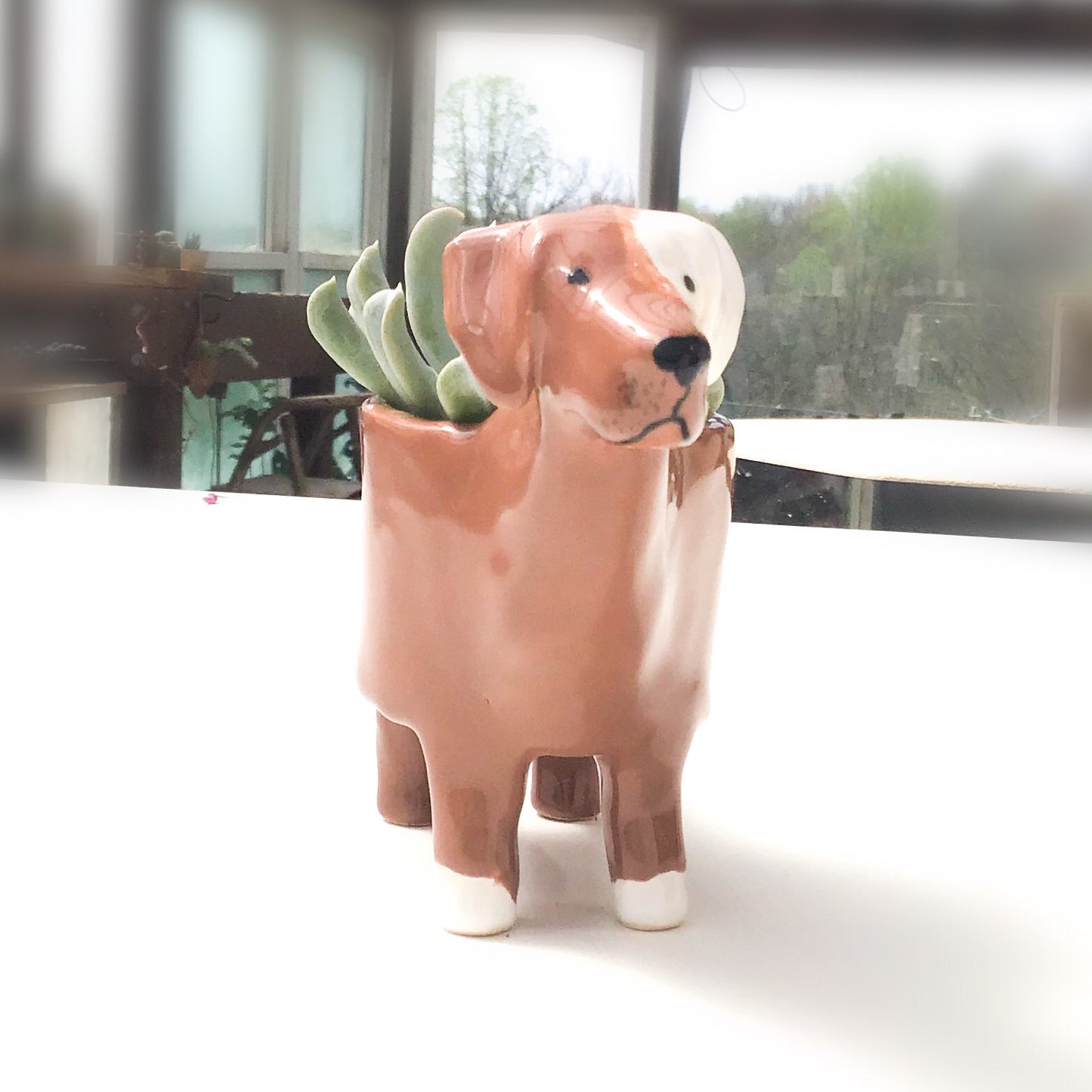 Loveable Mutt Dog Planter - Ceramic Dog Plant Pot