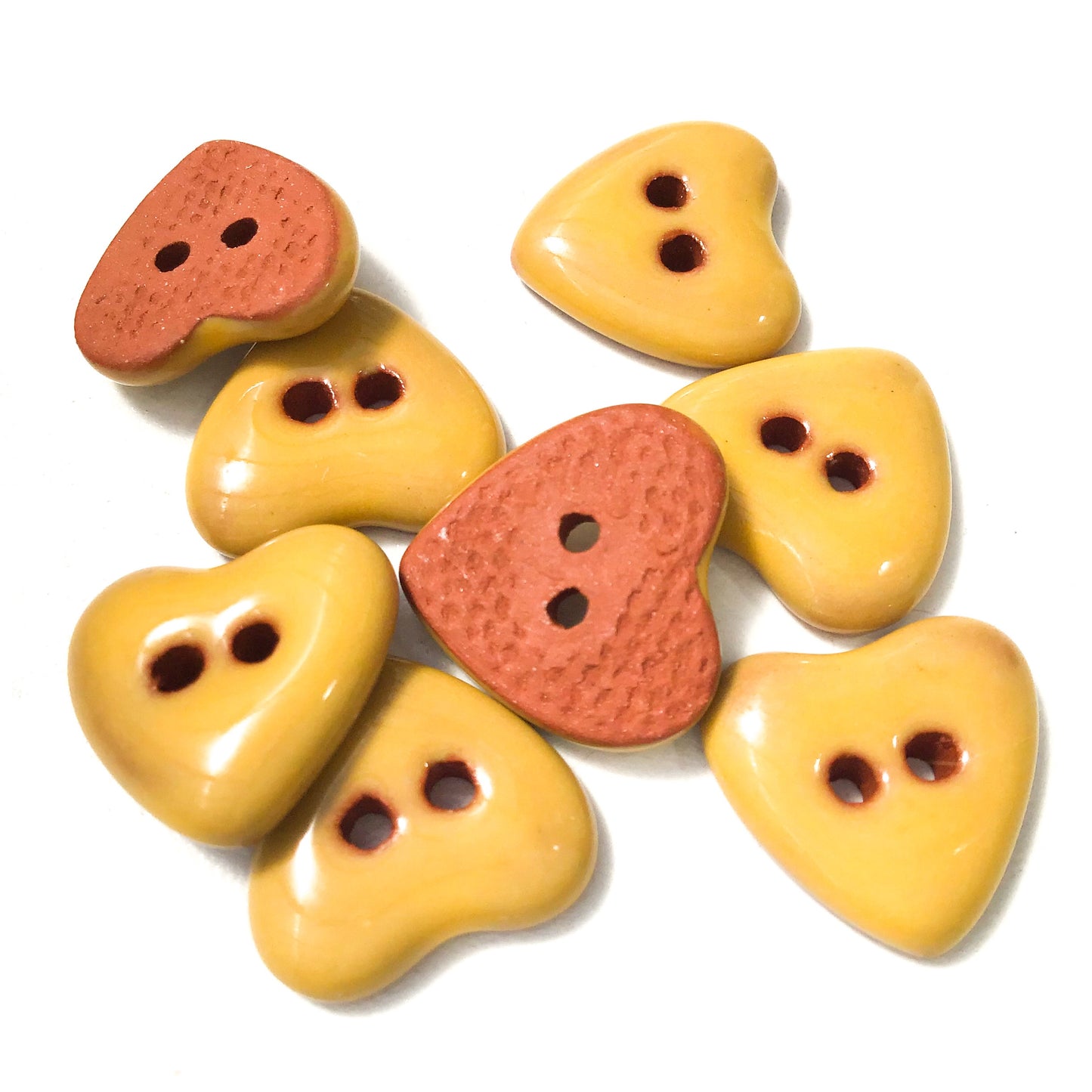 Yellow Heart Buttons  5/8"