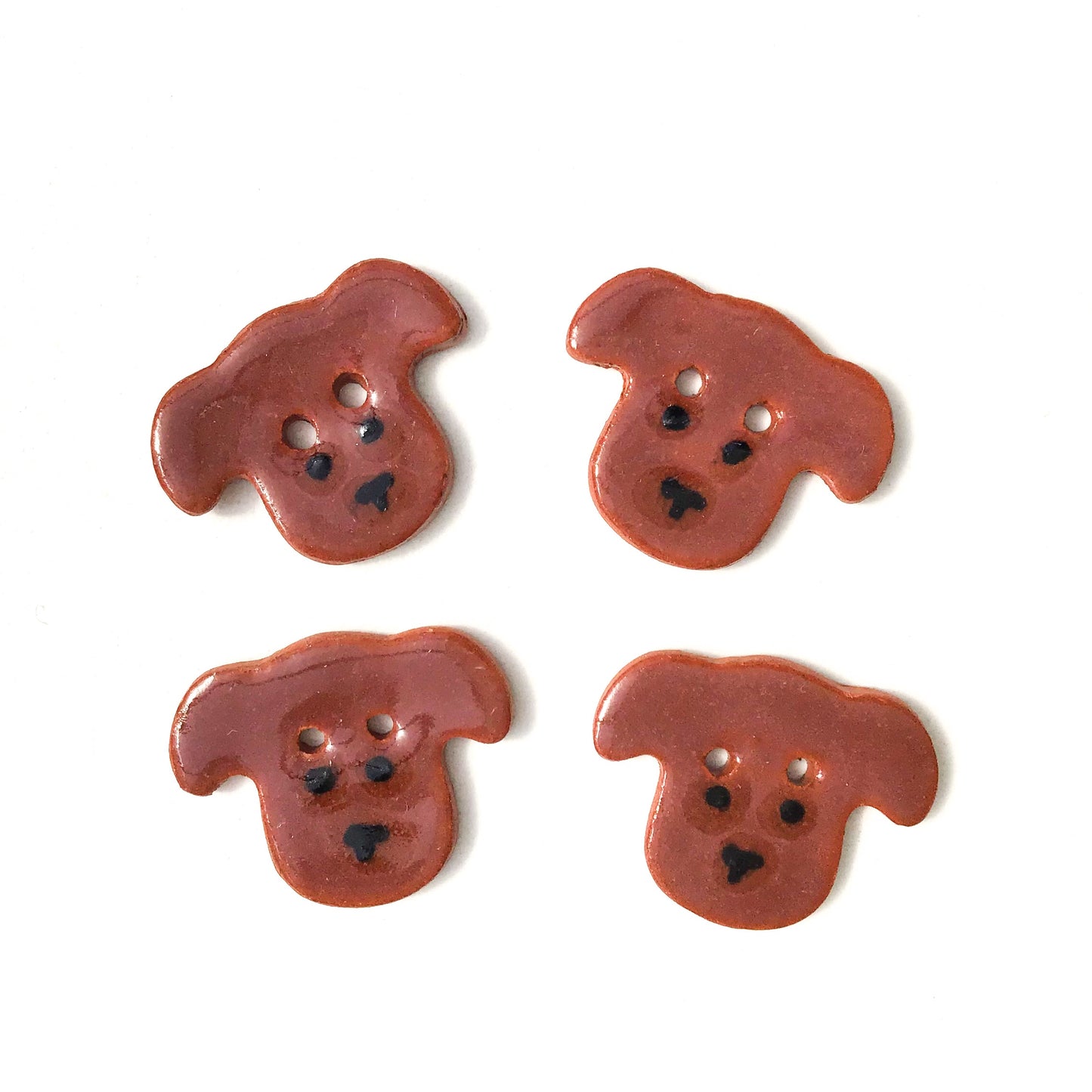 Dog Buttons - Ceramic Dog Buttons - 3/4" x 7/8"