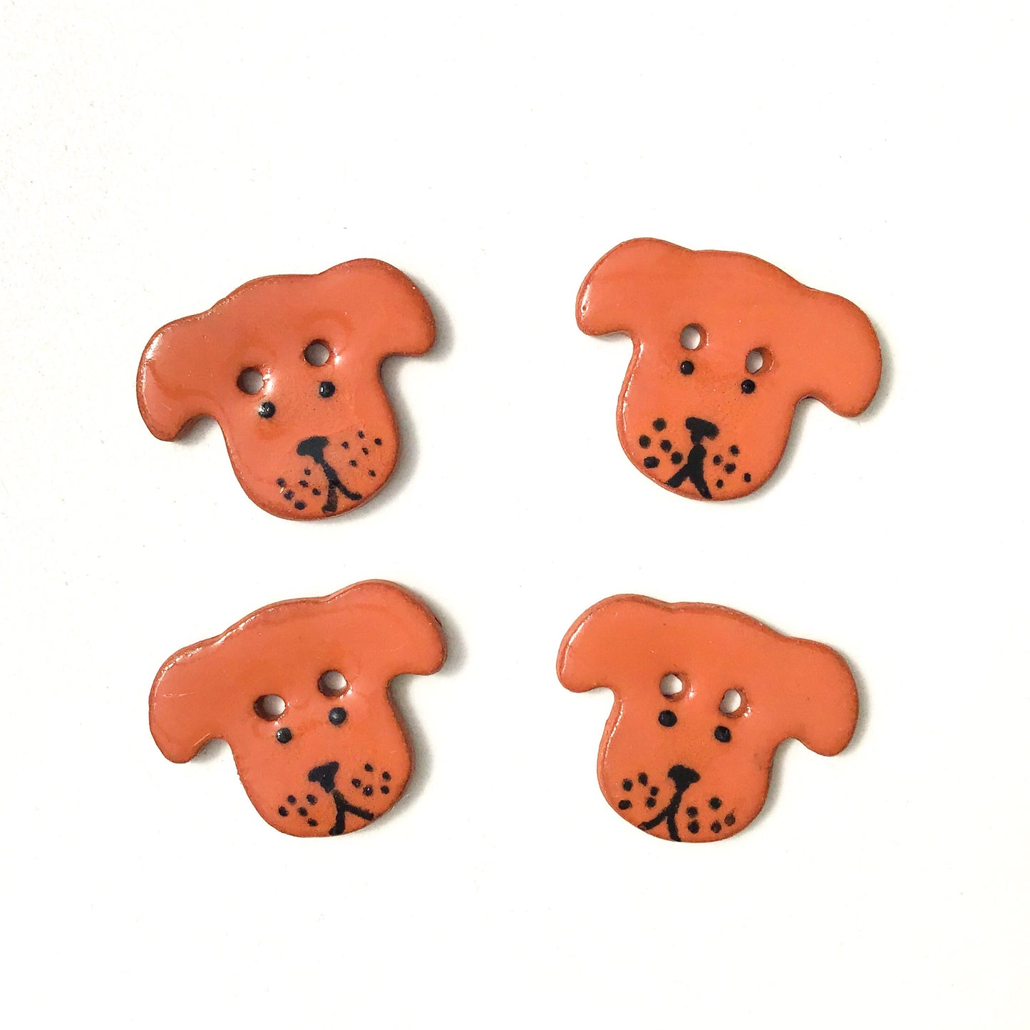 Dog Buttons - Ceramic Dog Buttons - 3/4" x 7/8"