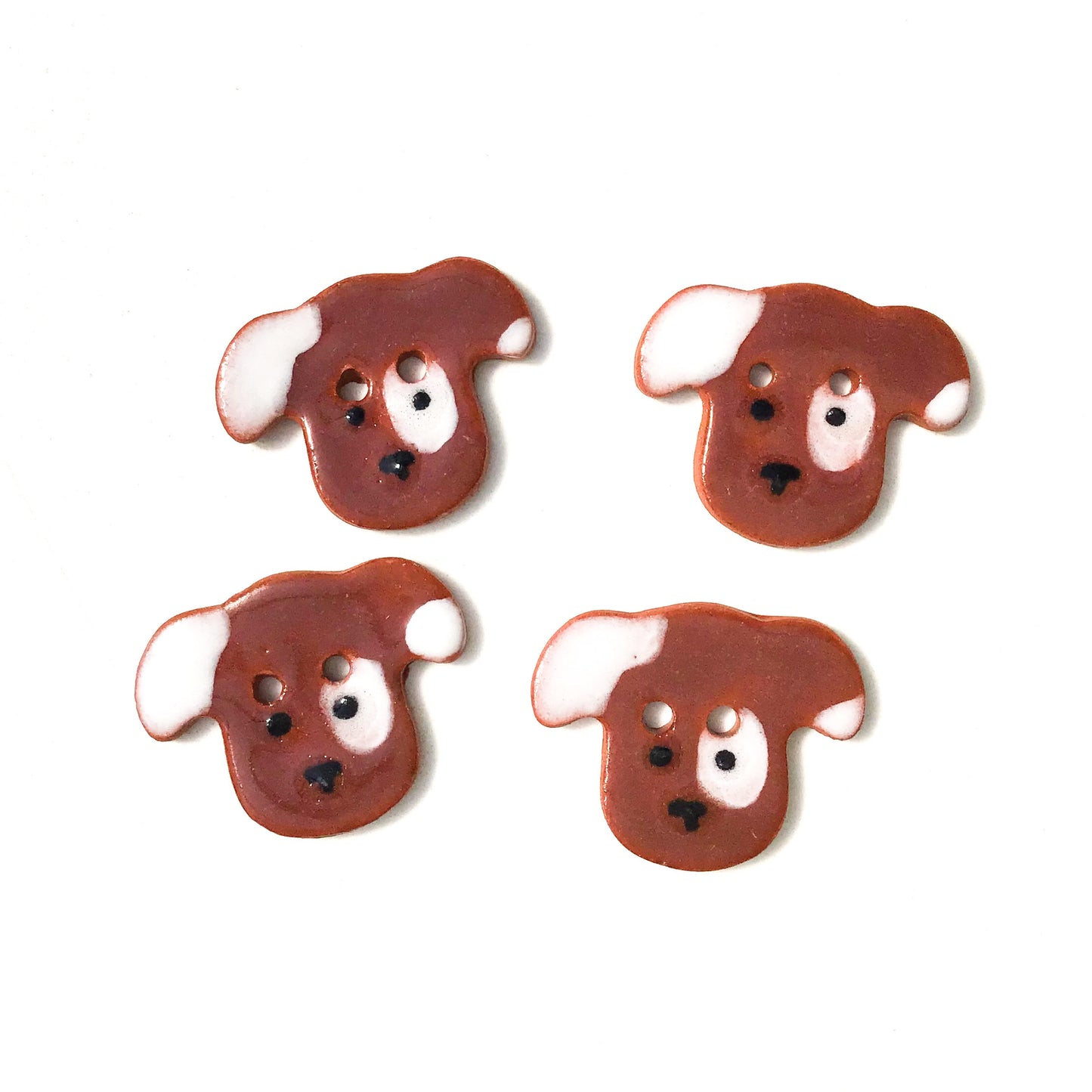 Dog Buttons - Ceramic Dog Buttons - 3/4" x 7/8"