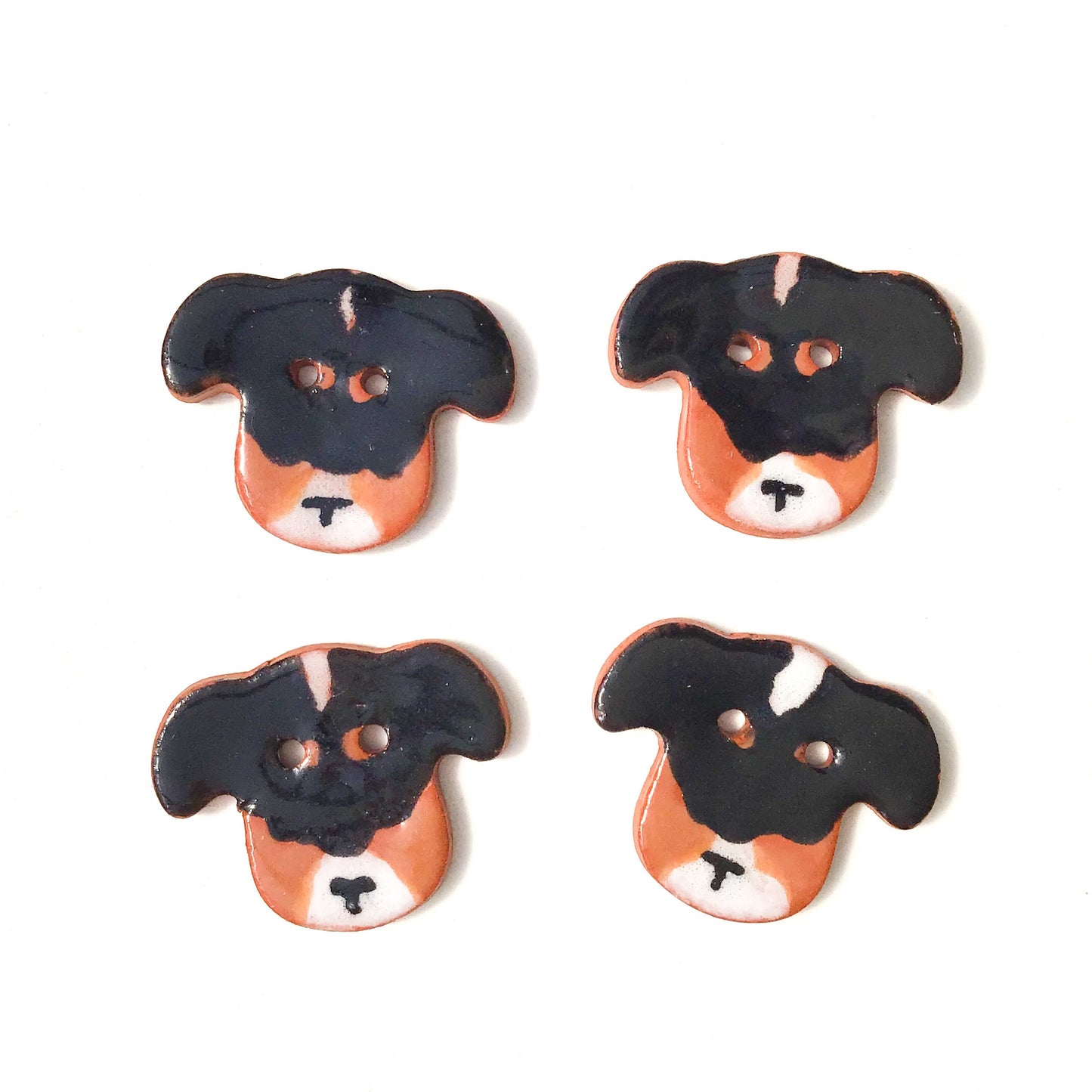 Dog Buttons - Ceramic Dog Buttons - 3/4" x 7/8"