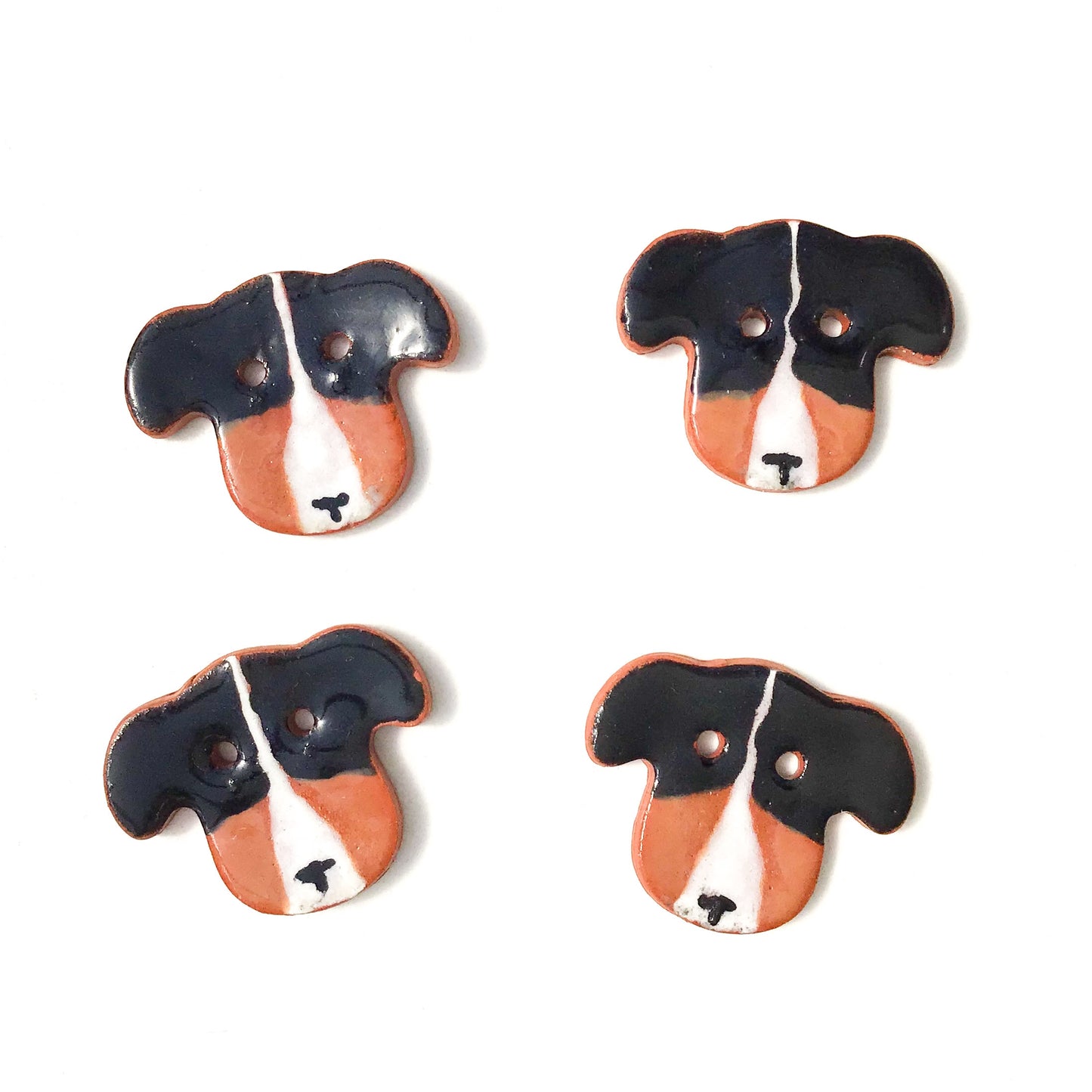 Dog Buttons - Ceramic Dog Buttons - 3/4" x 7/8"