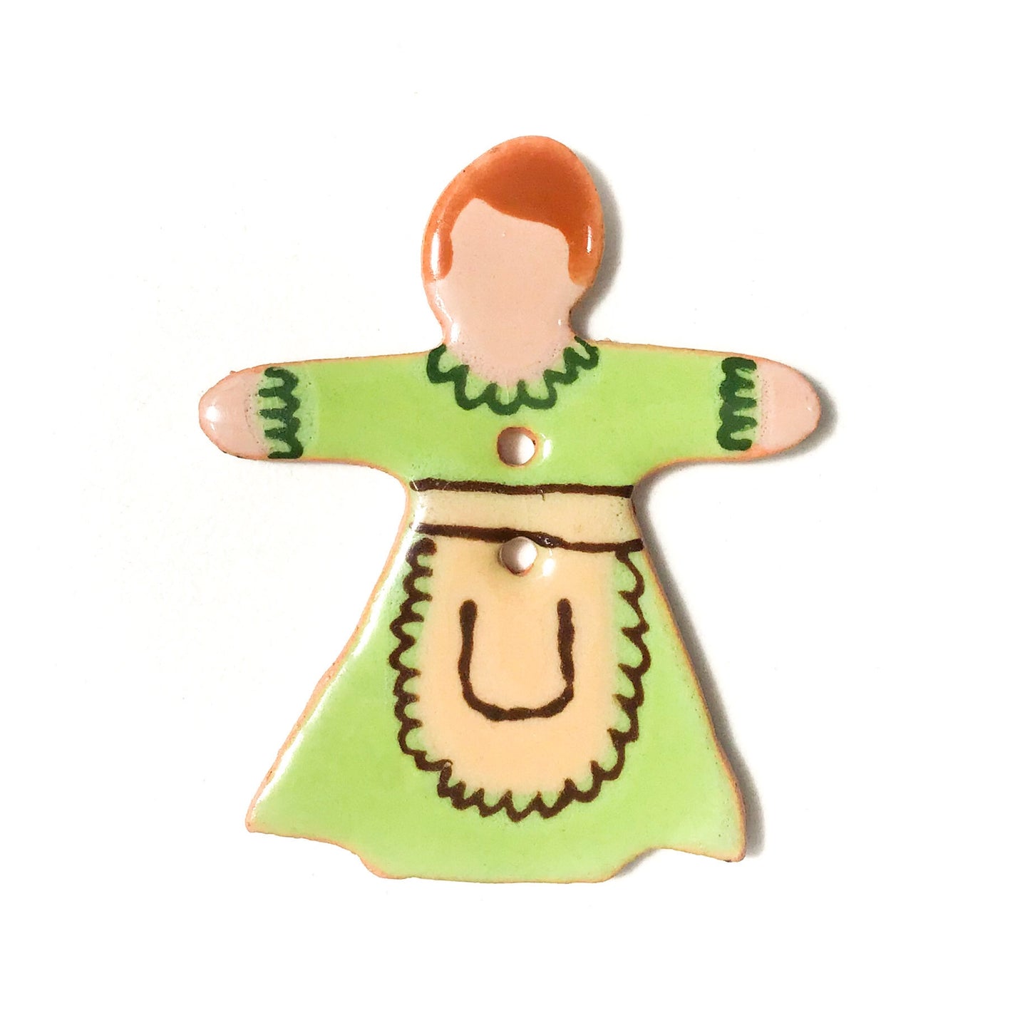 Wee Folk 'Mama' Buttons - Waldorf Inspired Ceramic Buttons - 1 3/8" x 1 5/8"