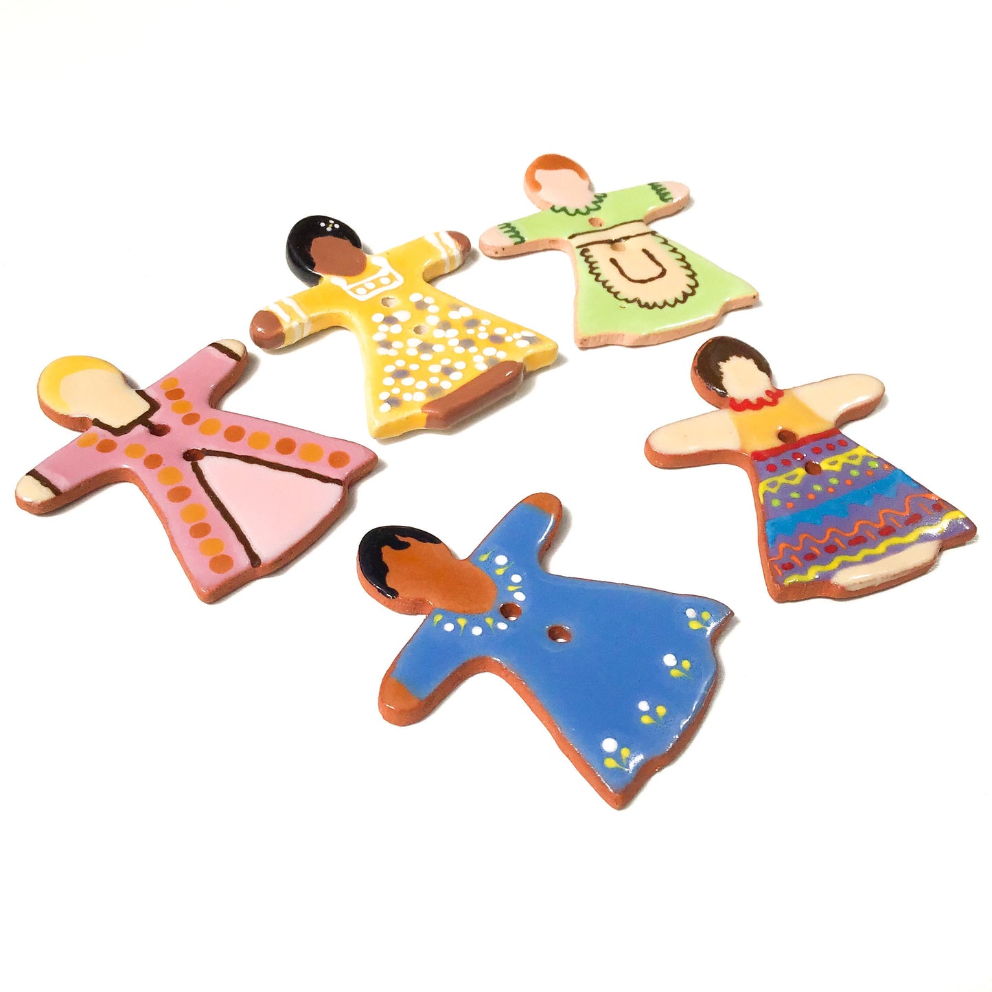 Wee Folk 'Mama' Buttons - Waldorf Inspired Ceramic Buttons - 1 3/8" x 1 5/8"