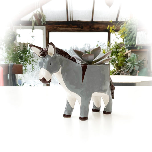 Donkey Planter - Ceramic Donkey Plant Pot