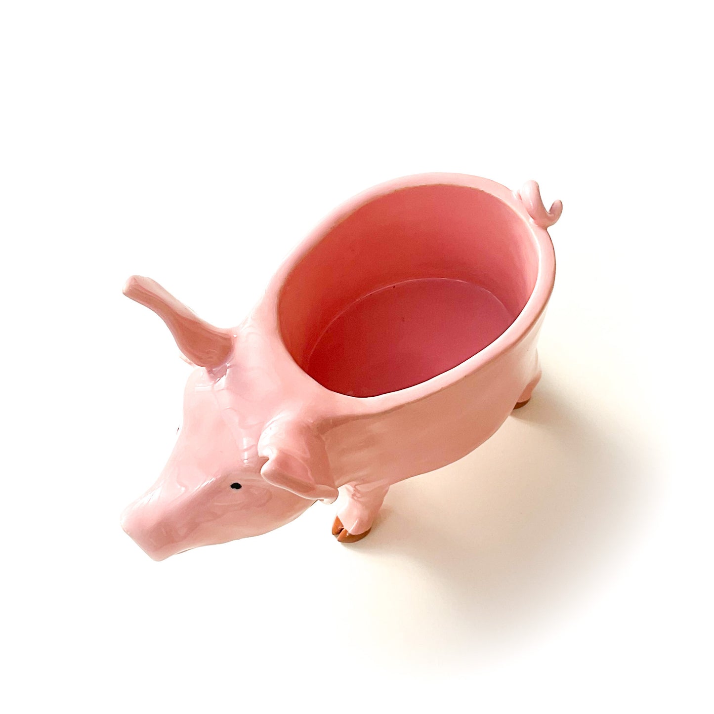 Pink Yorkshire Pig Pot - Ceramic Pig Planter