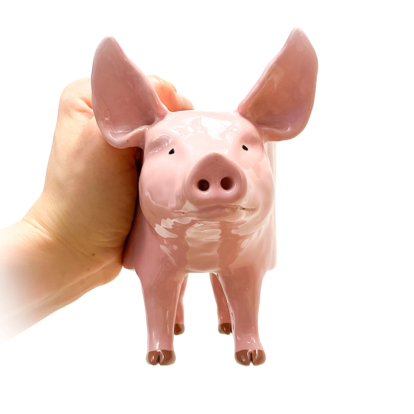 Pink Yorkshire Pig Pot - Ceramic Pig Planter