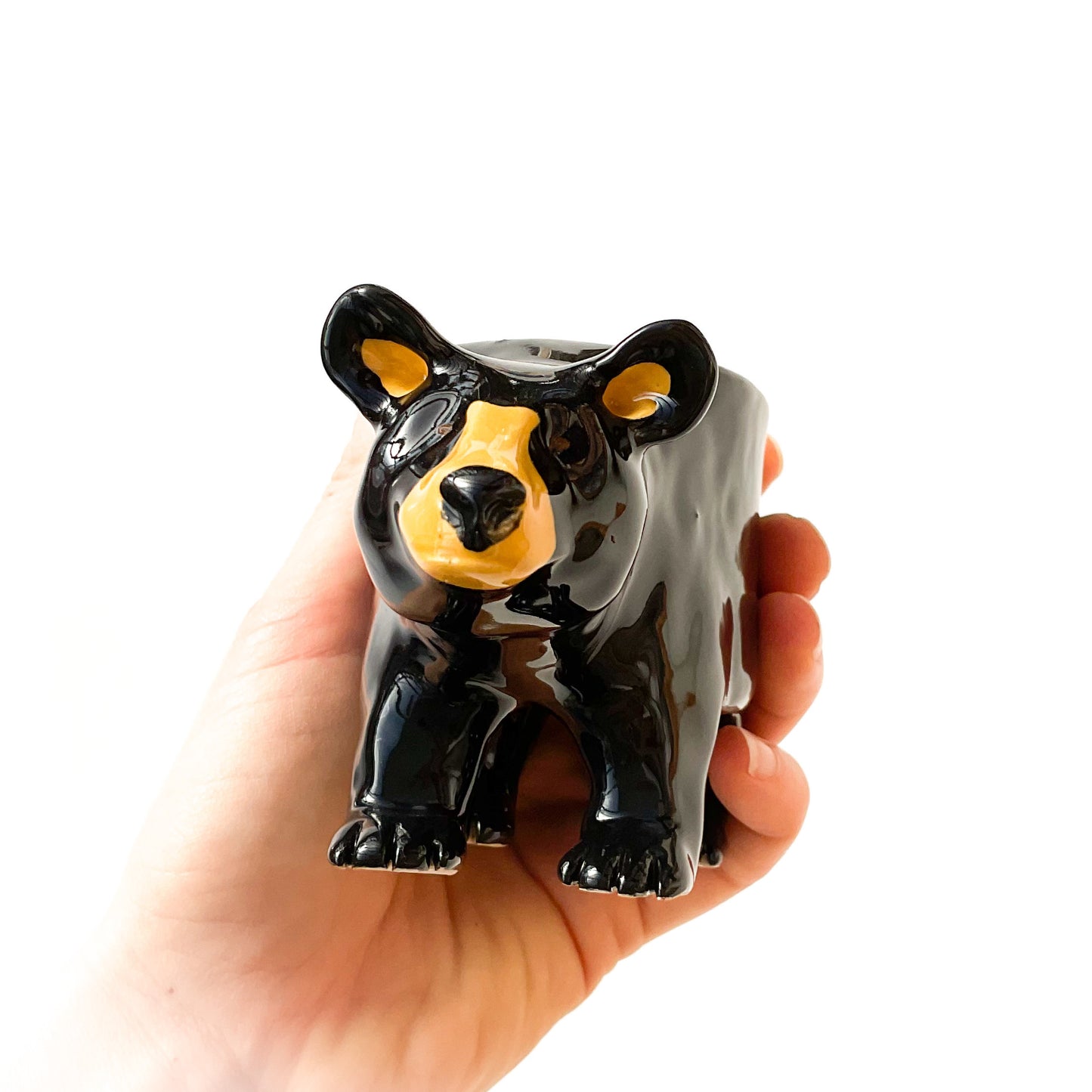 Black Bear Pot - Ceramic Bear Planter