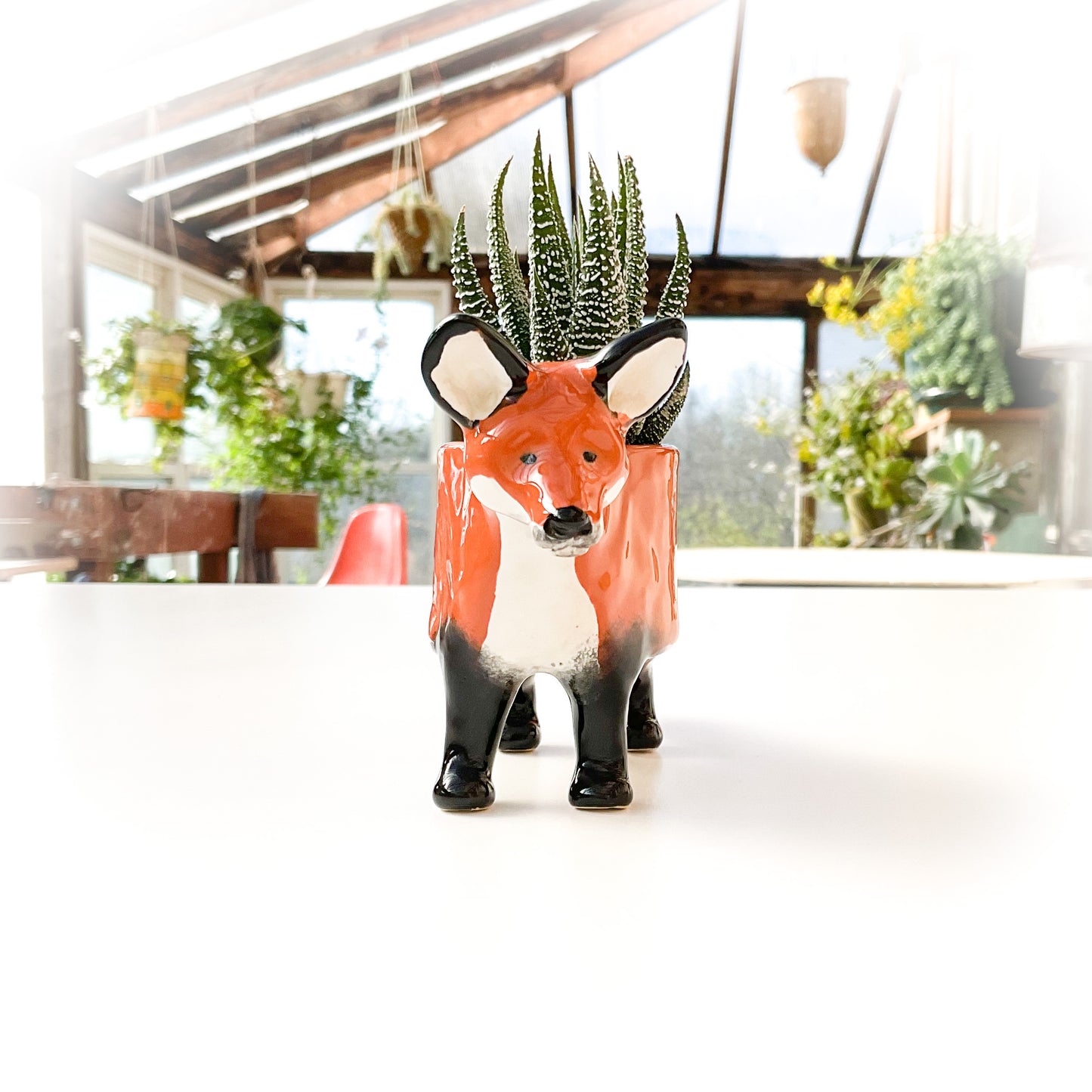 Red Fox Pot - Ceramic Fox Planter