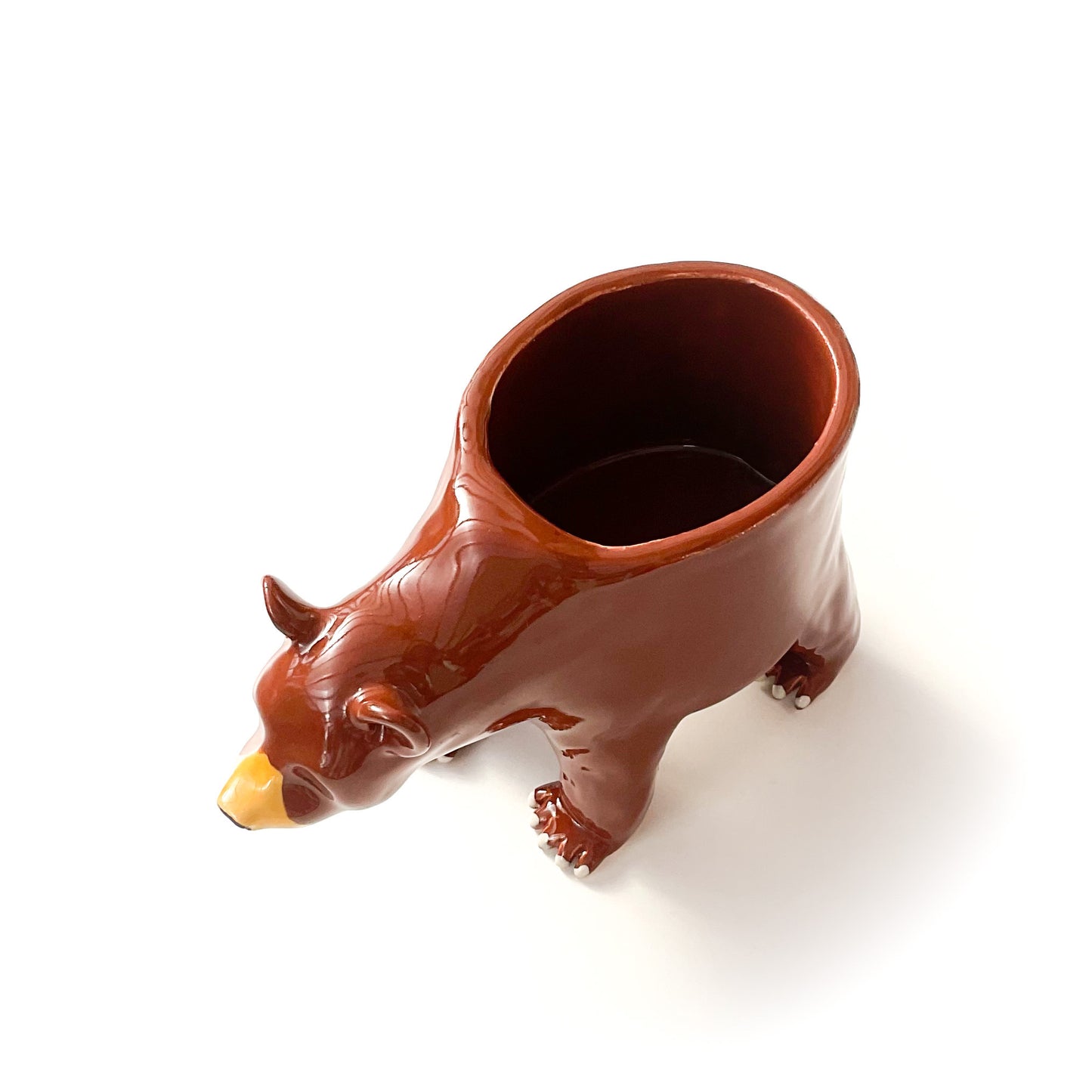 Grizzly Bear Pot - Ceramic Bear Planter