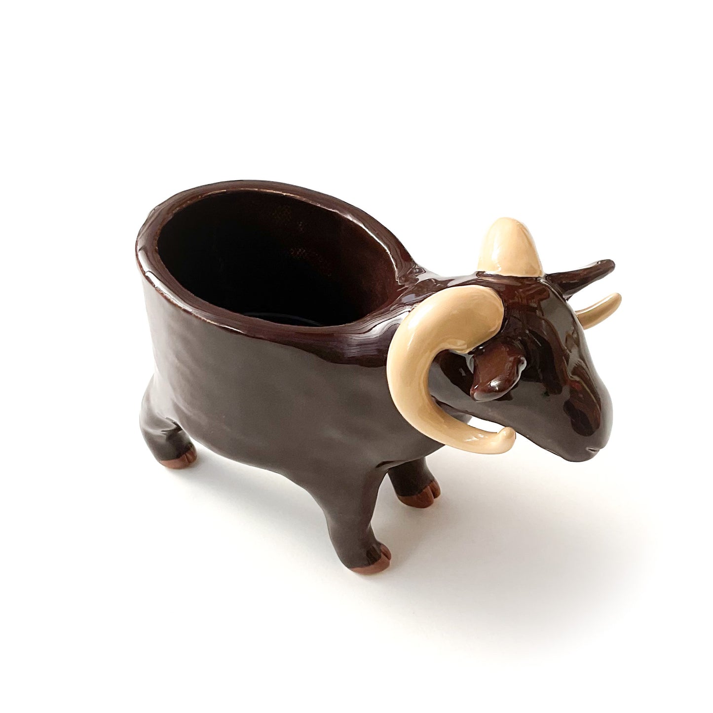 Brown Sheep Pot - Ceramic Sheep Planter