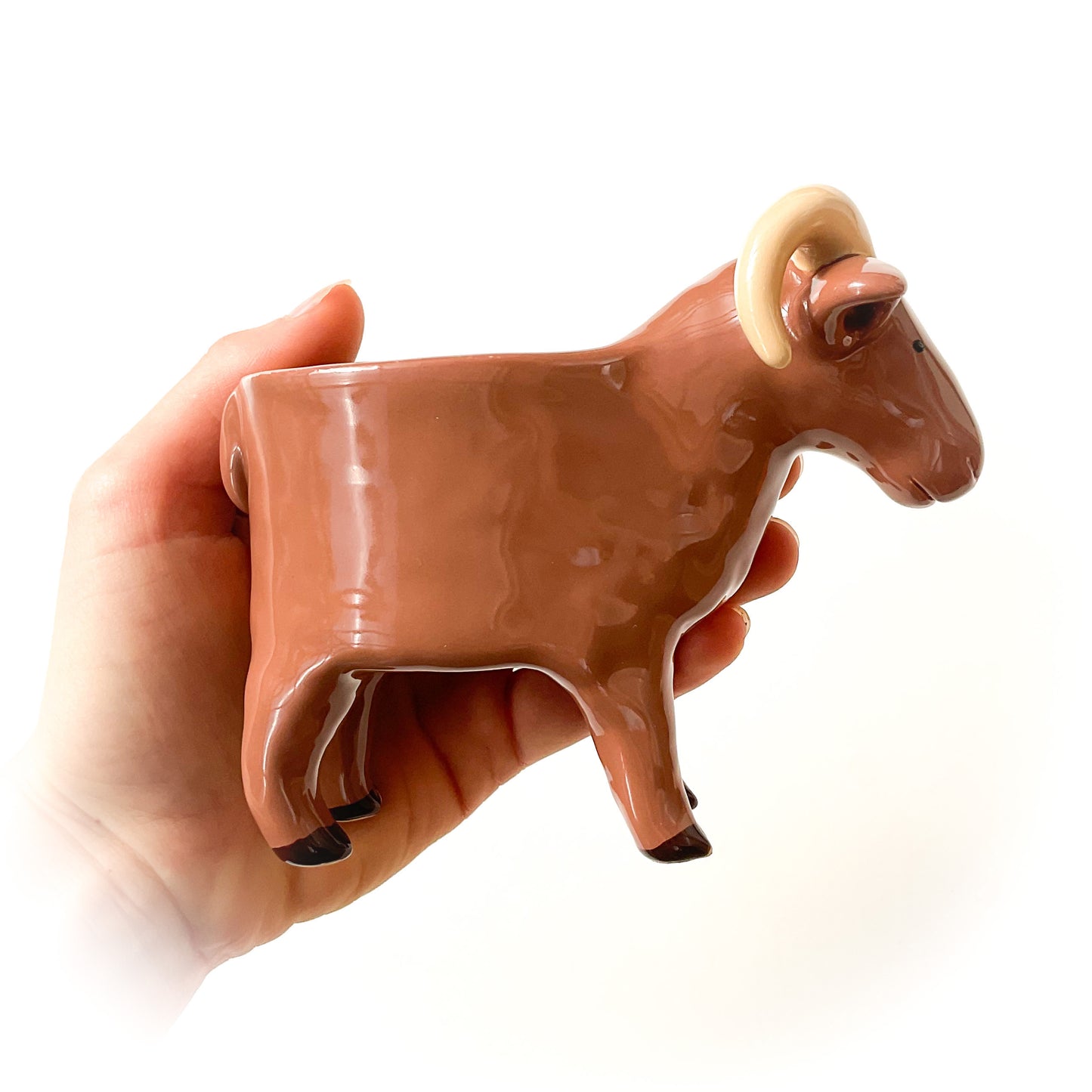 Light Brown Sheep Pot - Ceramic Sheep Planter