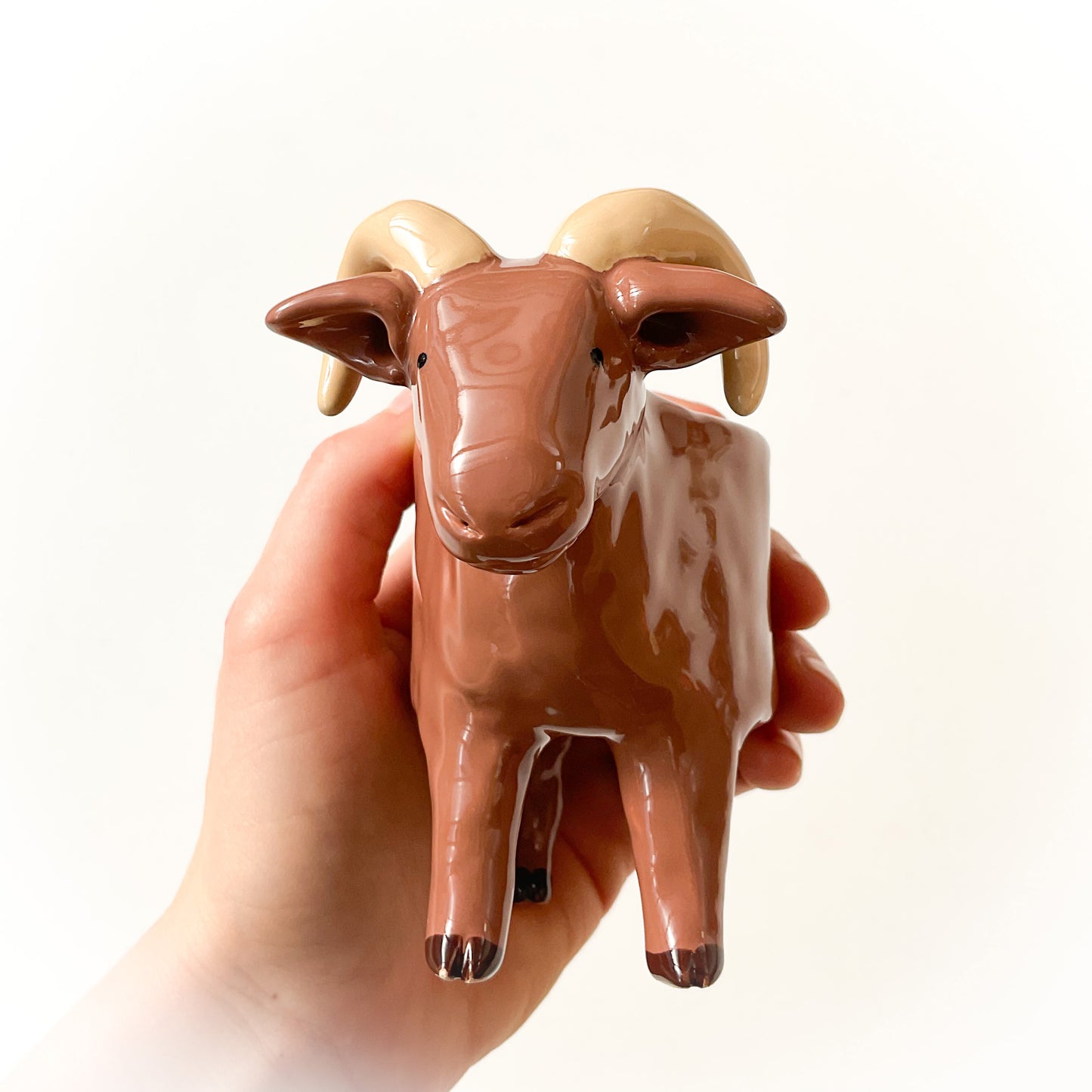 Light Brown Sheep Pot - Ceramic Sheep Planter