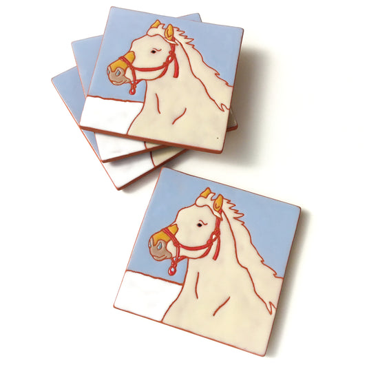 Winter Sky Horse Coaster / Horse Trivet