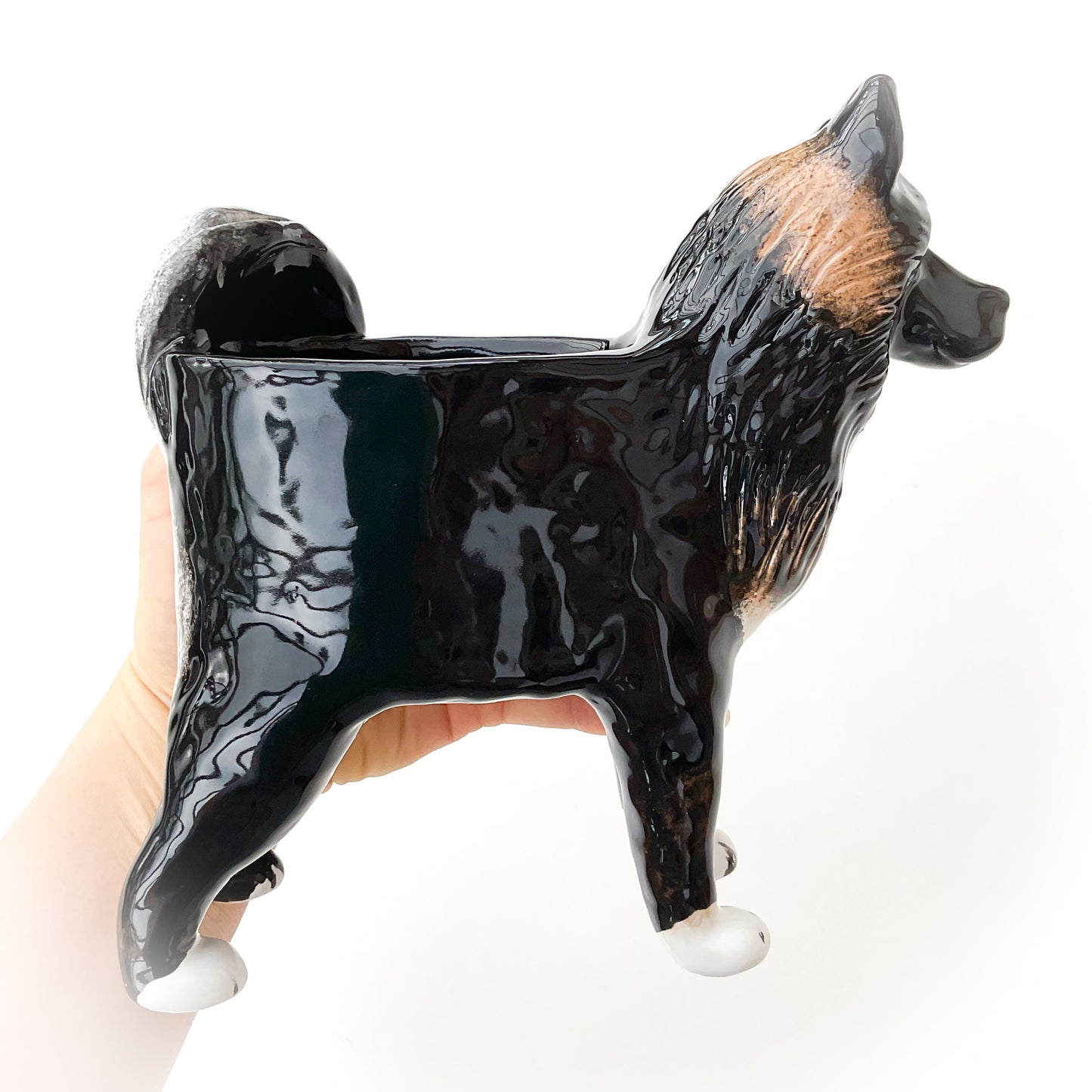 American Akita Dog Planter - Ceramic Dog Plant Pot