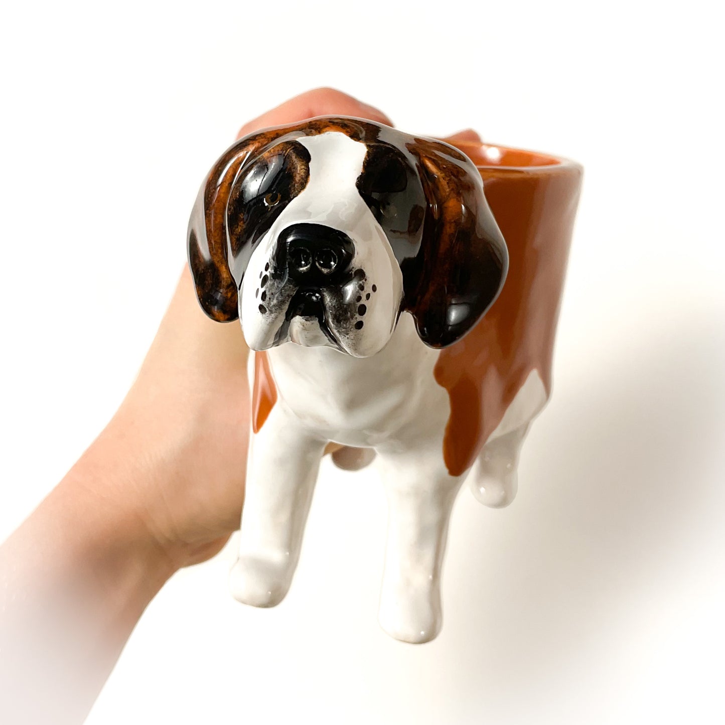 Saint Bernard Dog Planter - Ceramic Dog Plant Pot