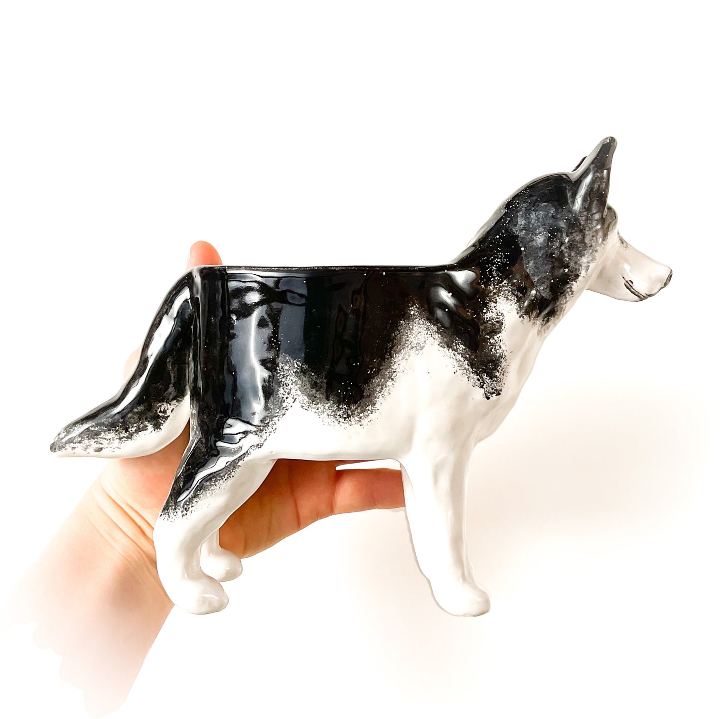 Husky Dog Planter - Ceramic Dog Plant Pot