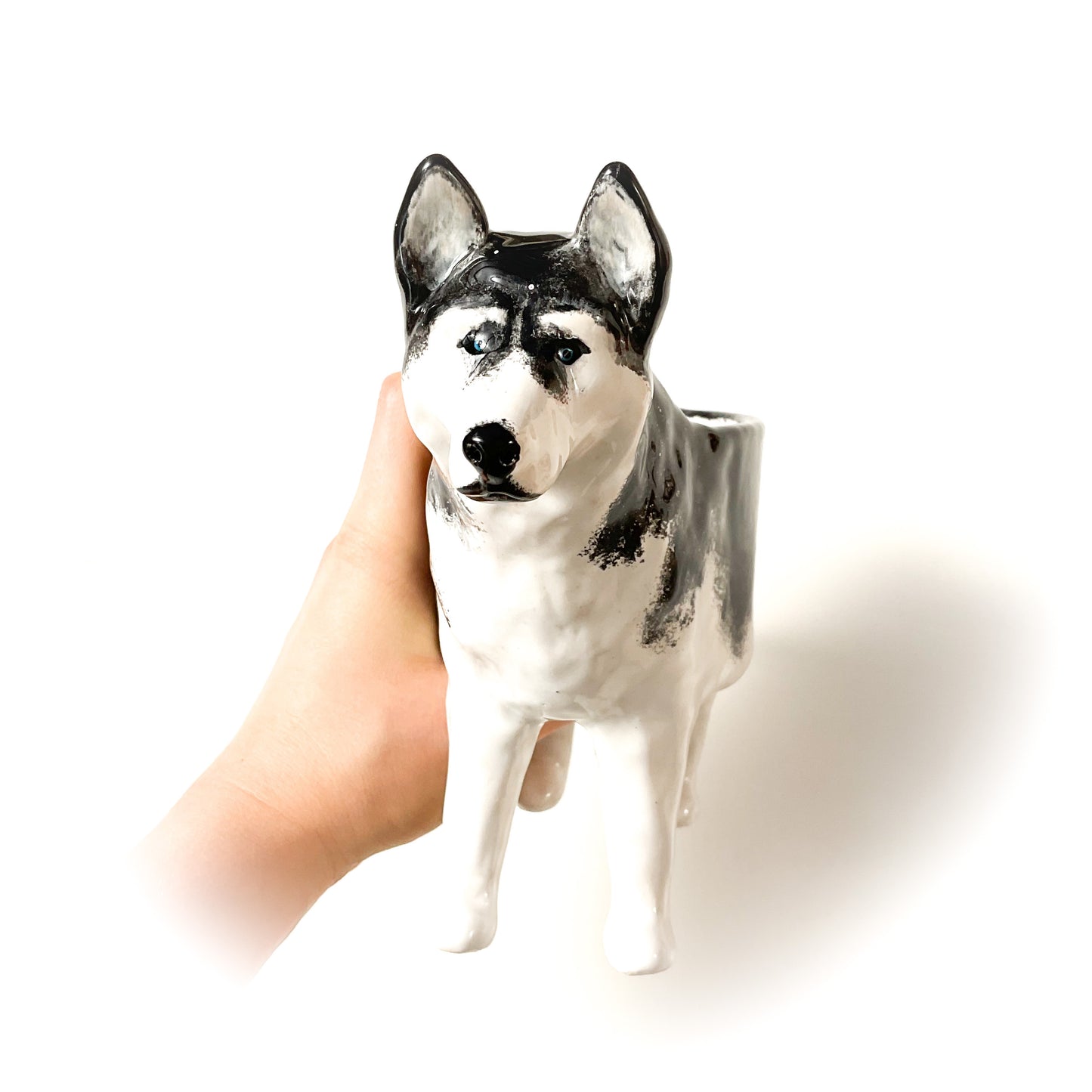 Husky Dog Planter - Ceramic Dog Plant Pot