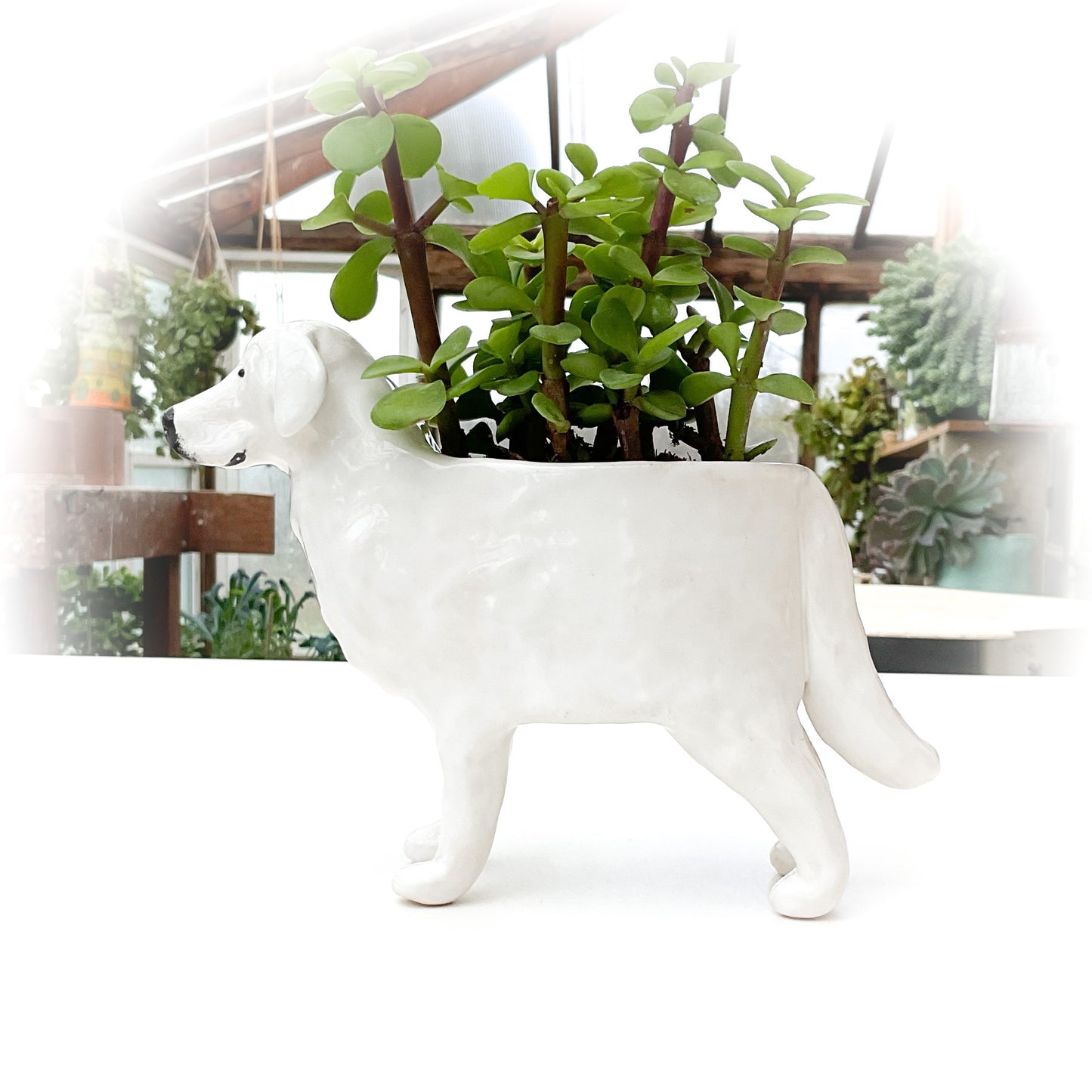 Great Pyrenees Dog Planter - Ceramic Dog Plant Pot