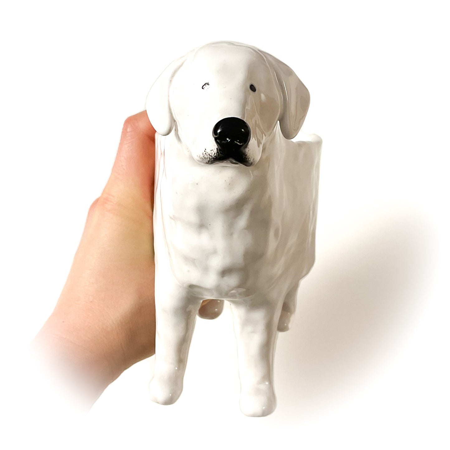 Great Pyrenees Dog Planter - Ceramic Dog Plant Pot