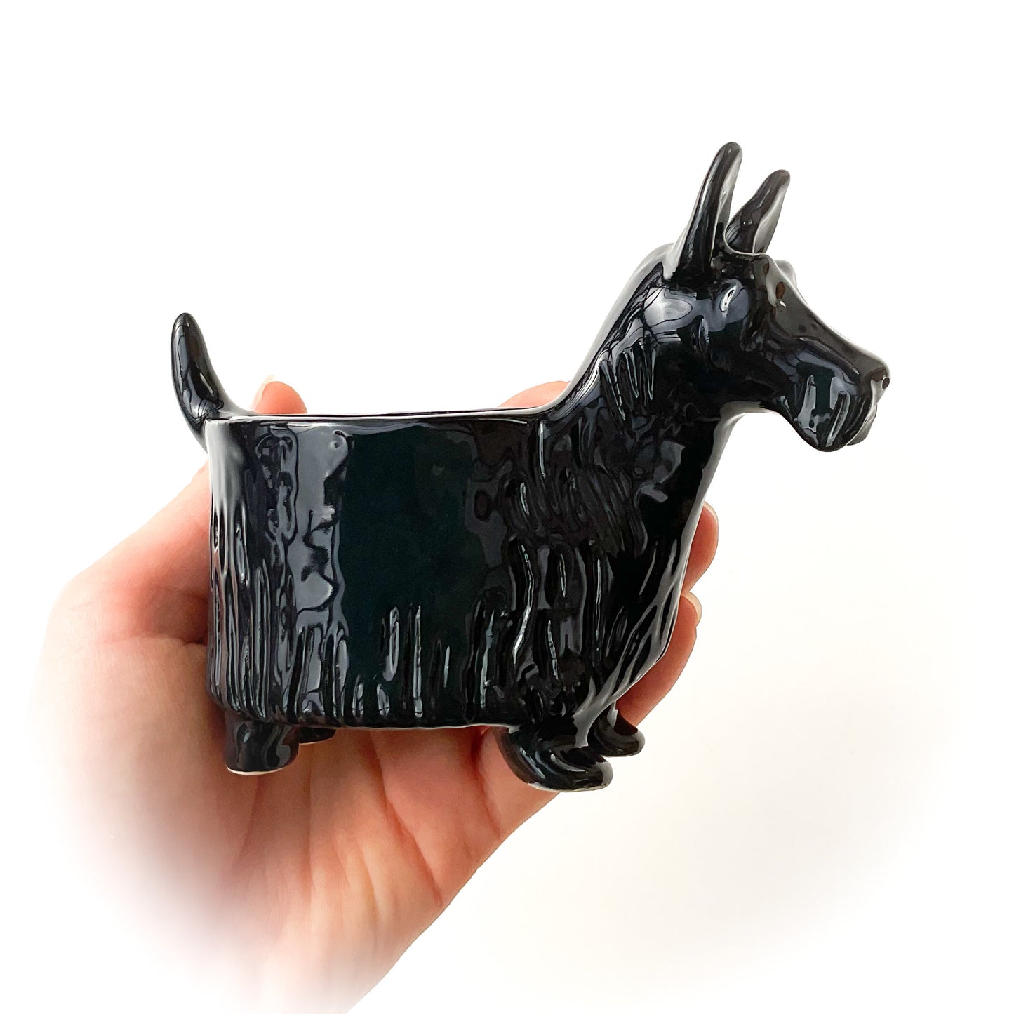 Scottish Terrier Dog Planter - Ceramic Dog Plant Pot