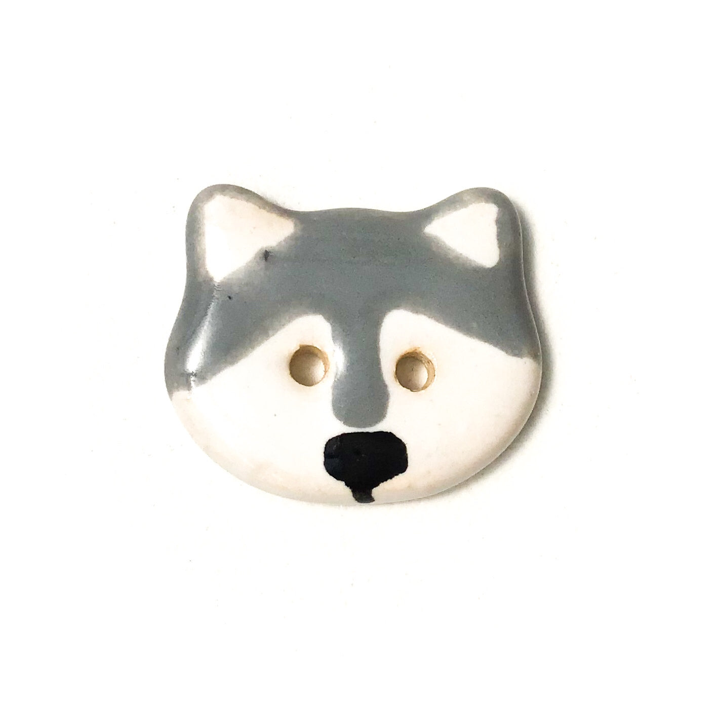 Ceramic Animal Buttons - Fox - Wolf - Raccoon - 3/4"