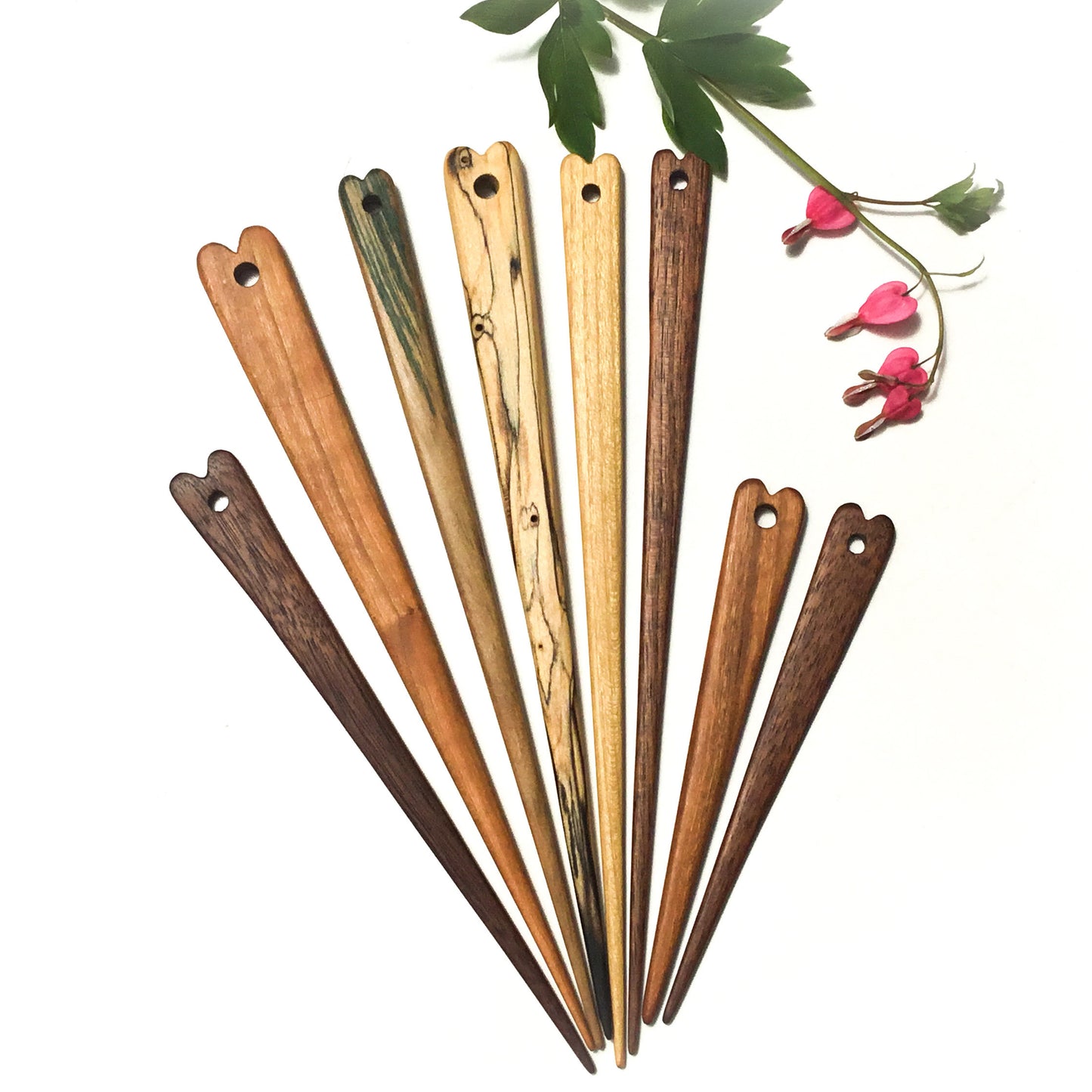 Wooden Heart Needles - Weaving Tapestry Needles - Mixed Lengths