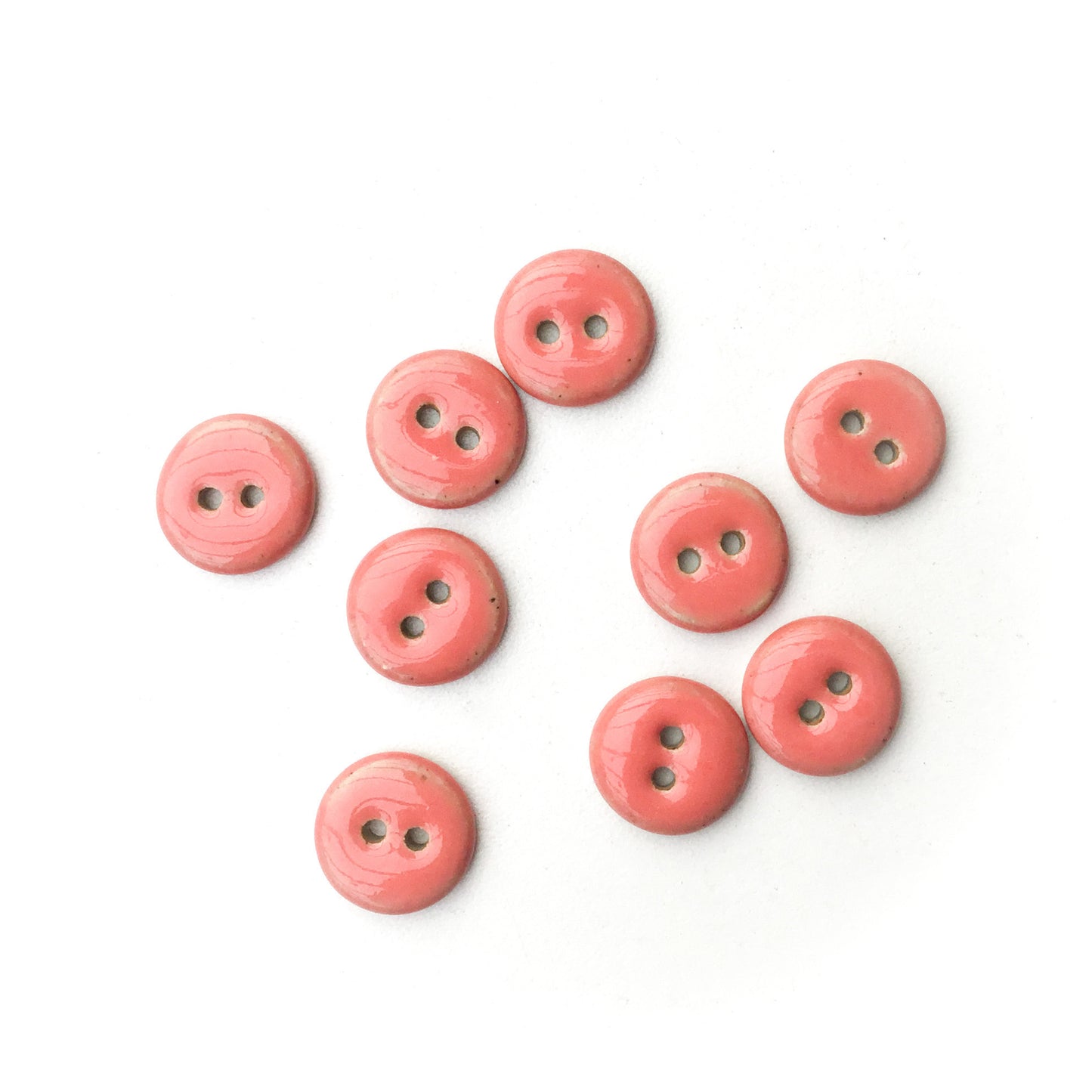 Coral Ceramic Buttons - Coral Stoneware Buttons - 9/16" - 9 Pack