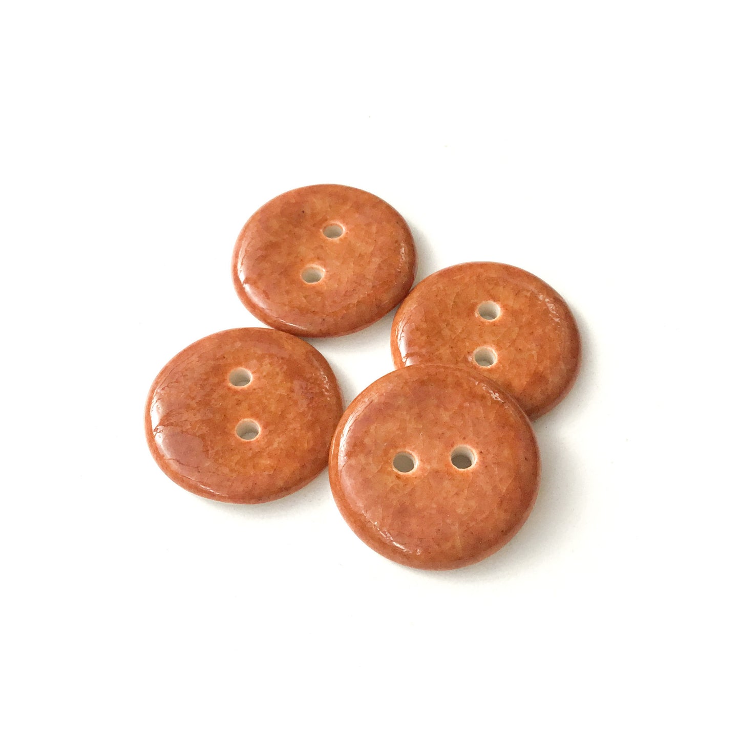 Golden Brown Porcelain Buttons - Brown Ceramic Buttons - 13/16" - 4 Pack