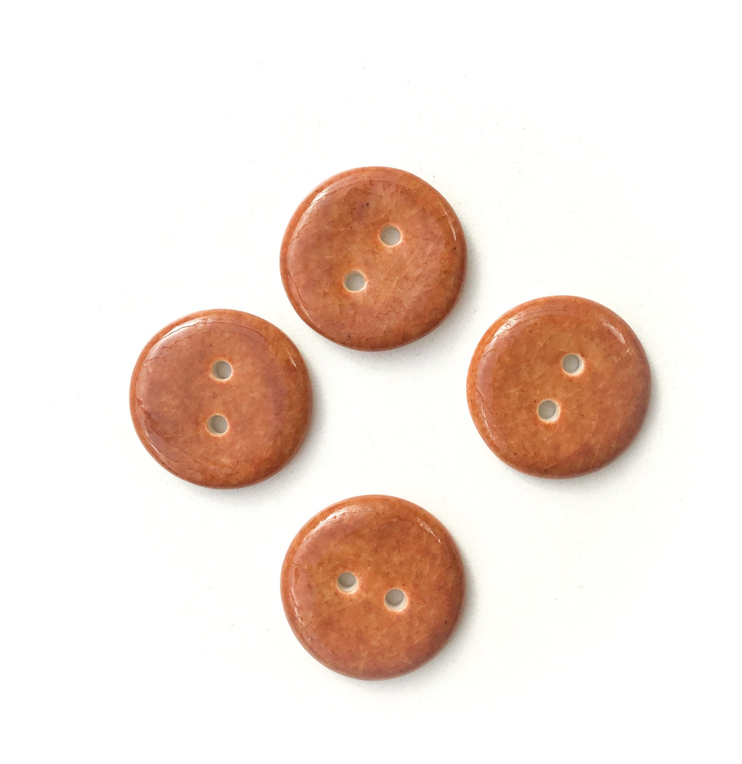 Golden Brown Porcelain Buttons - Brown Ceramic Buttons - 13/16" - 4 Pack