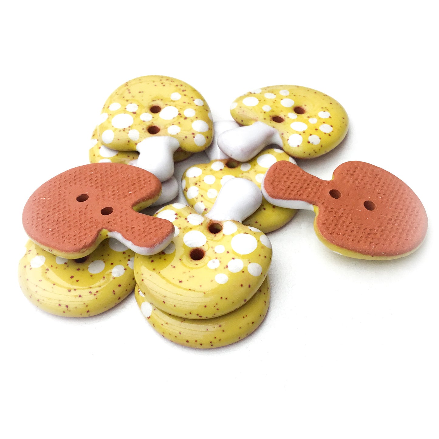 Large Yellow Mushroom Buttons - 1 1/4" x 15/16"