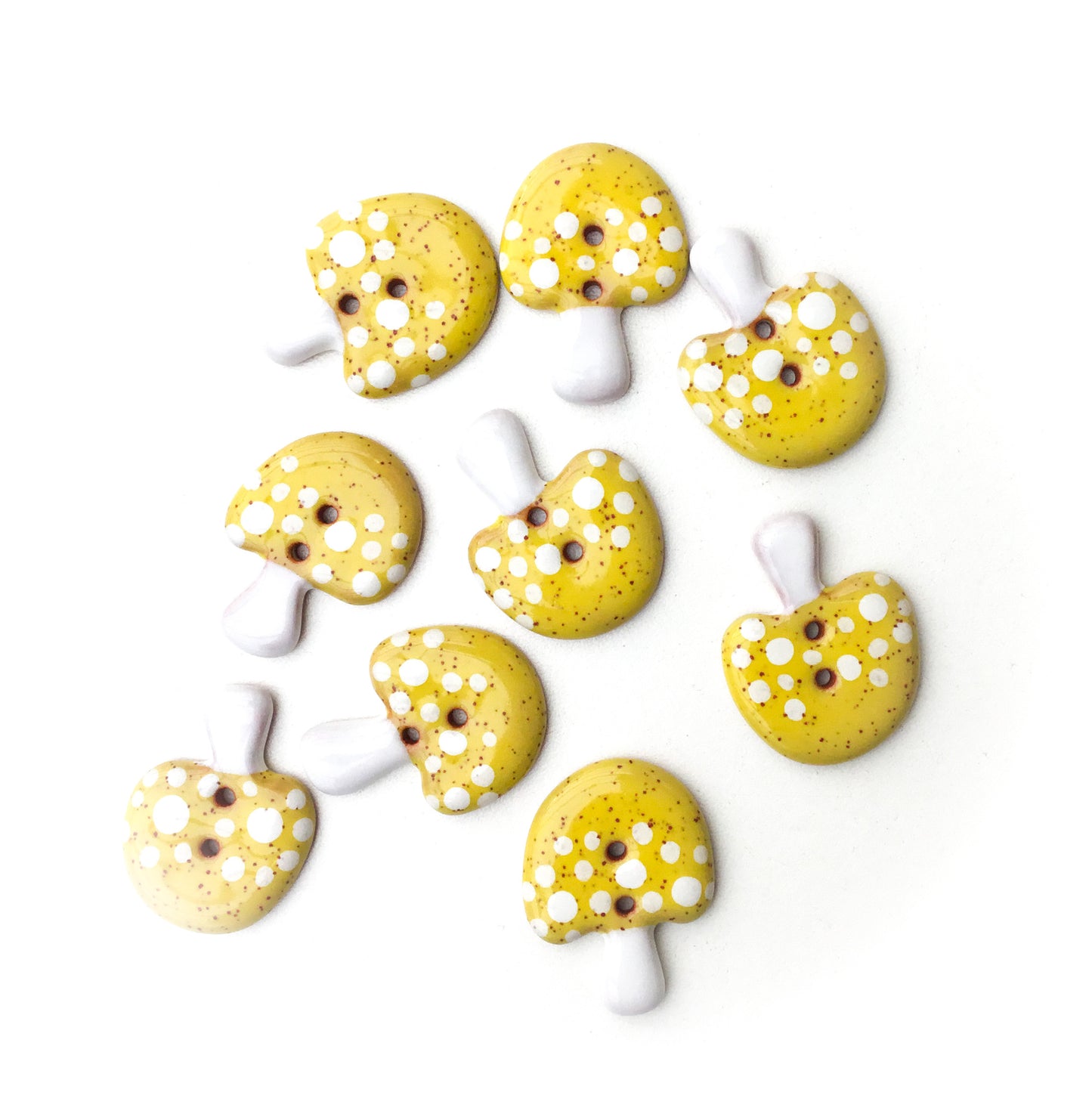 Large Yellow Mushroom Buttons - 1 1/4" x 15/16"