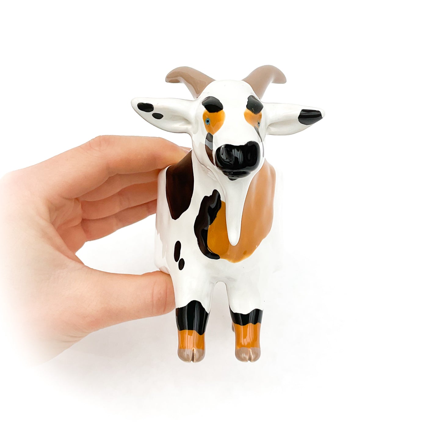 Black and Brown Pygmy Goat Pot