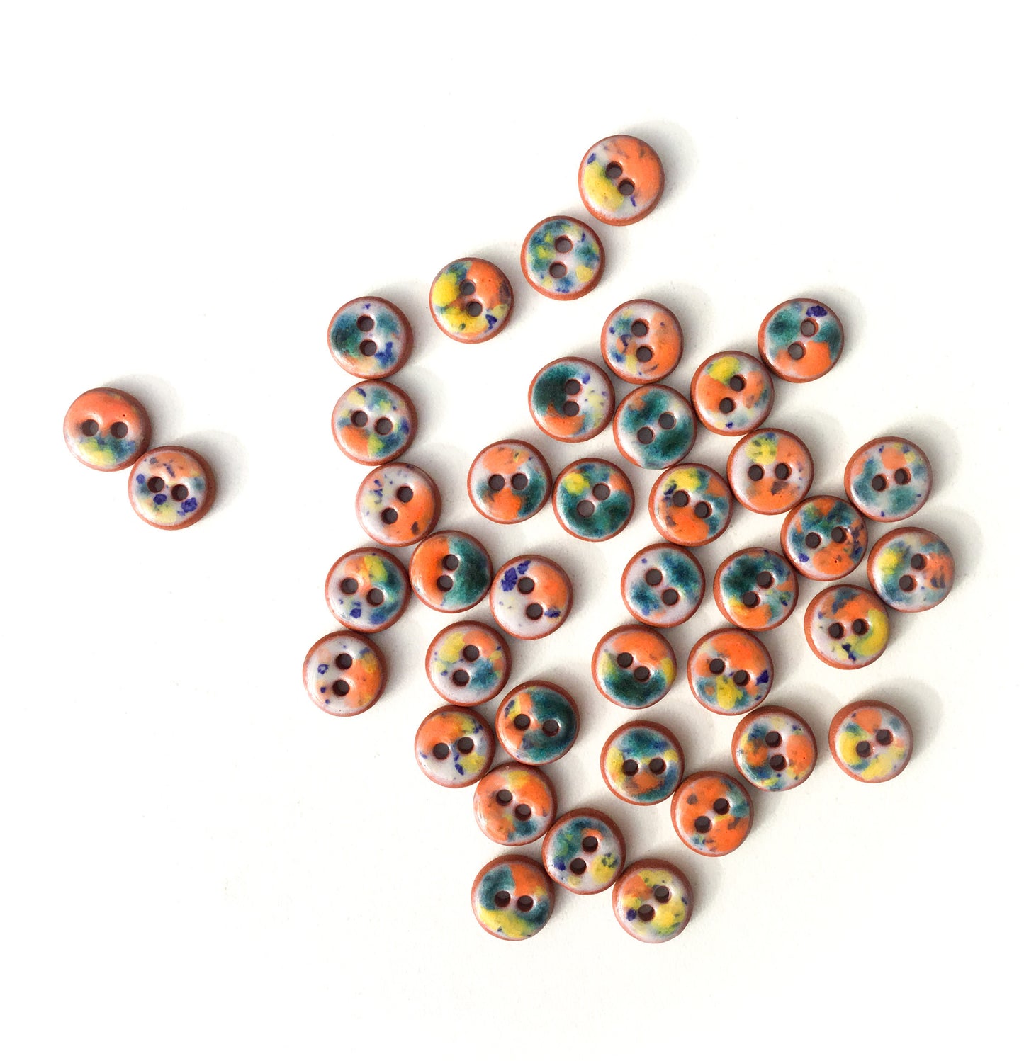 Vibrant Color Burst Ceramic Button - 7/16"