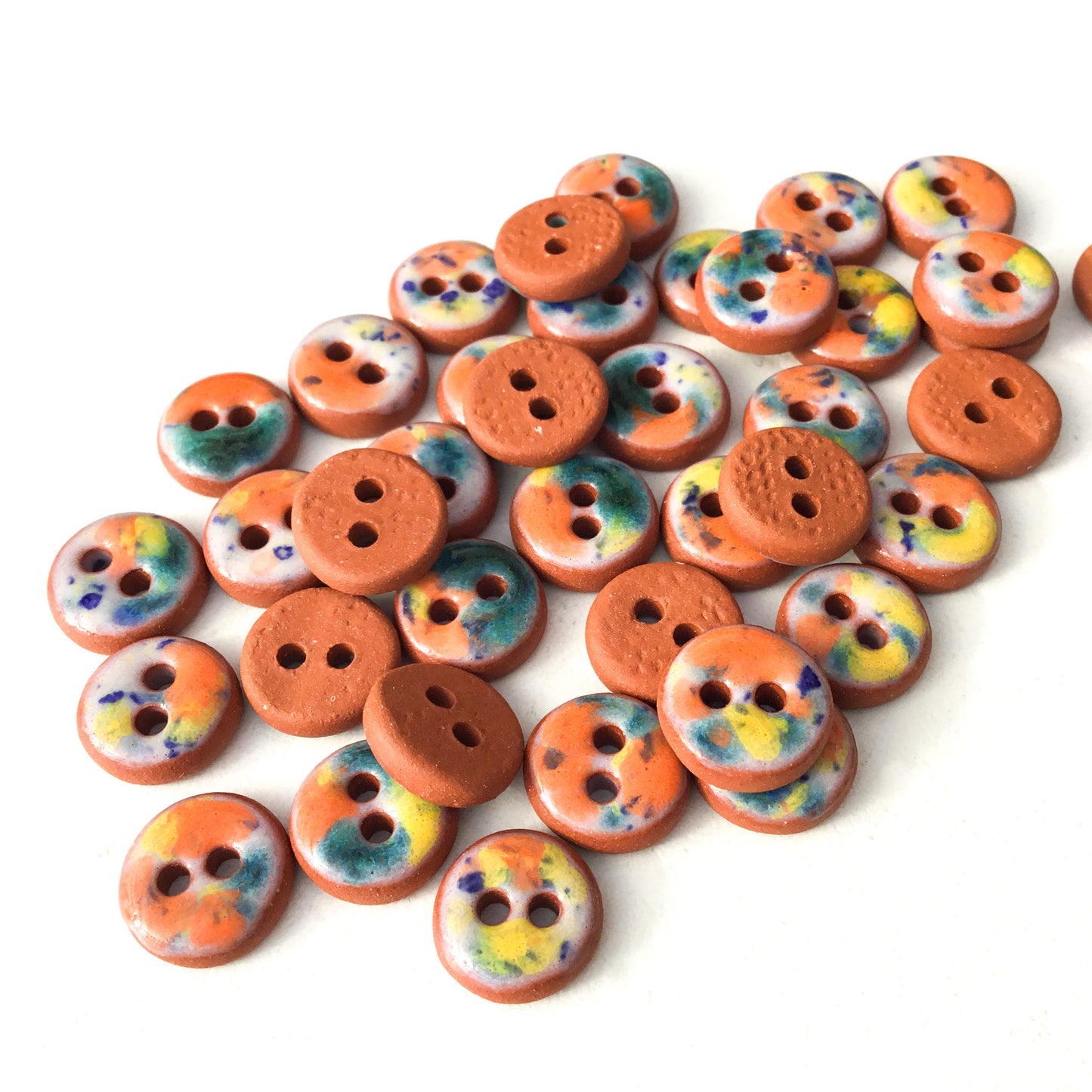 Vibrant Color Burst Ceramic Button - 7/16"