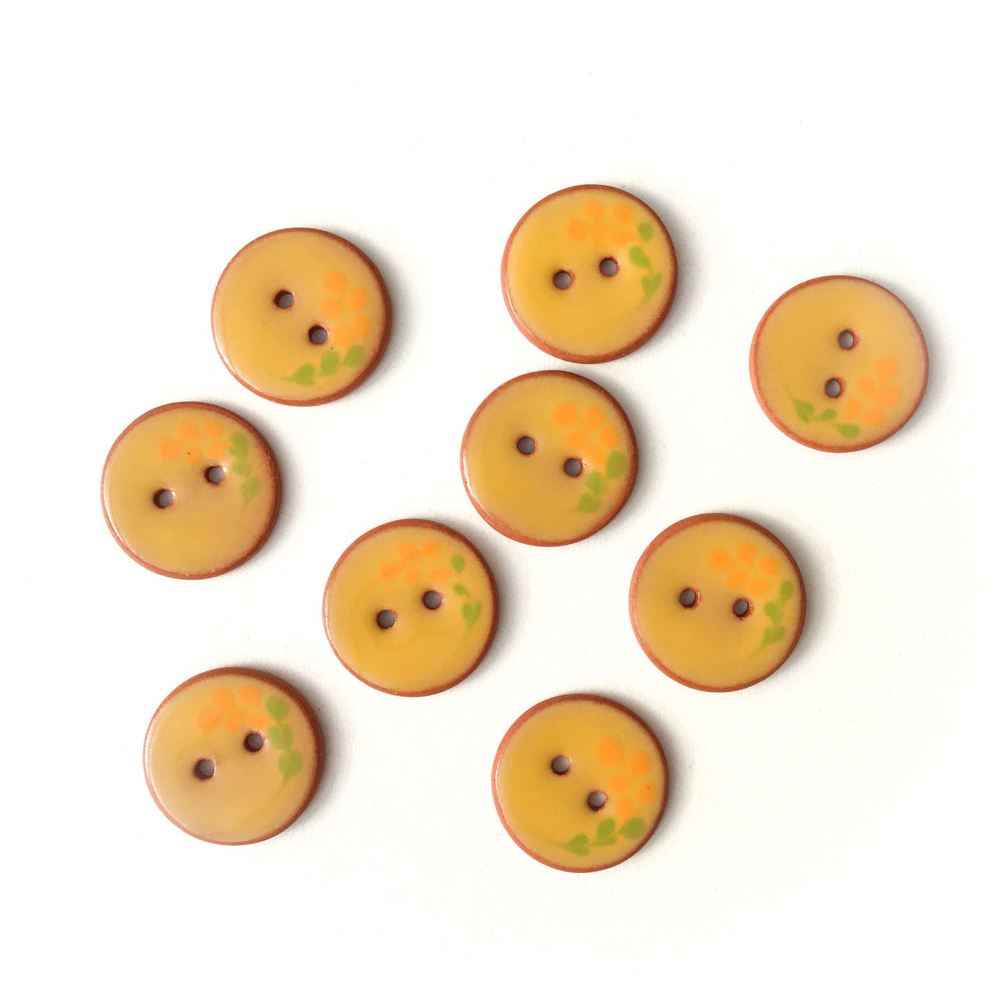 Golden Yellow Flower Buttons - 7/8"