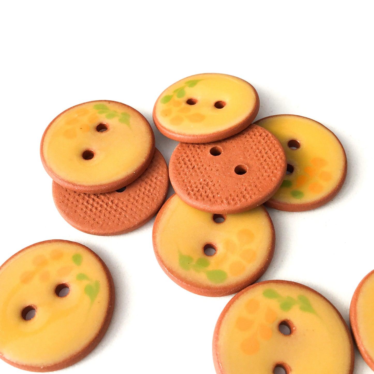 Golden Yellow Flower Buttons - 7/8"