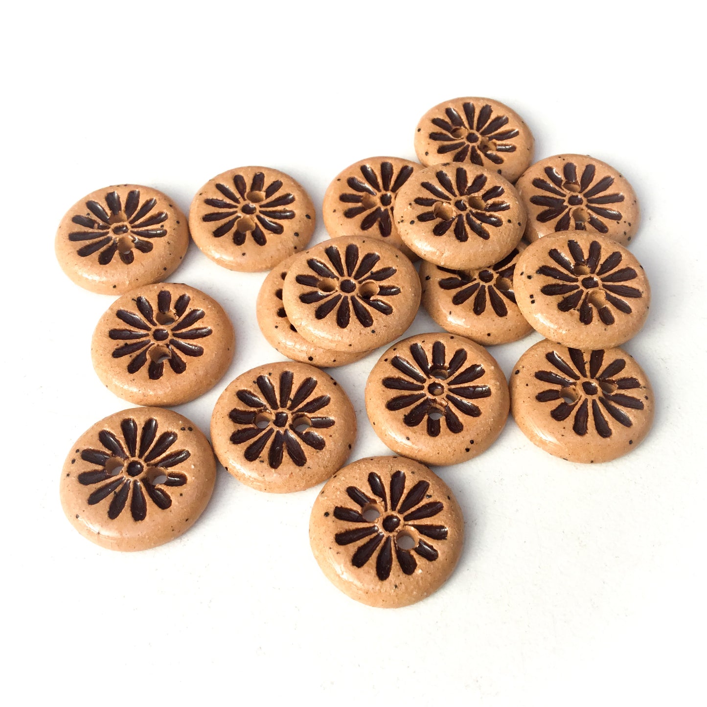 Dark Brown Daisy Buttons - 11/16"