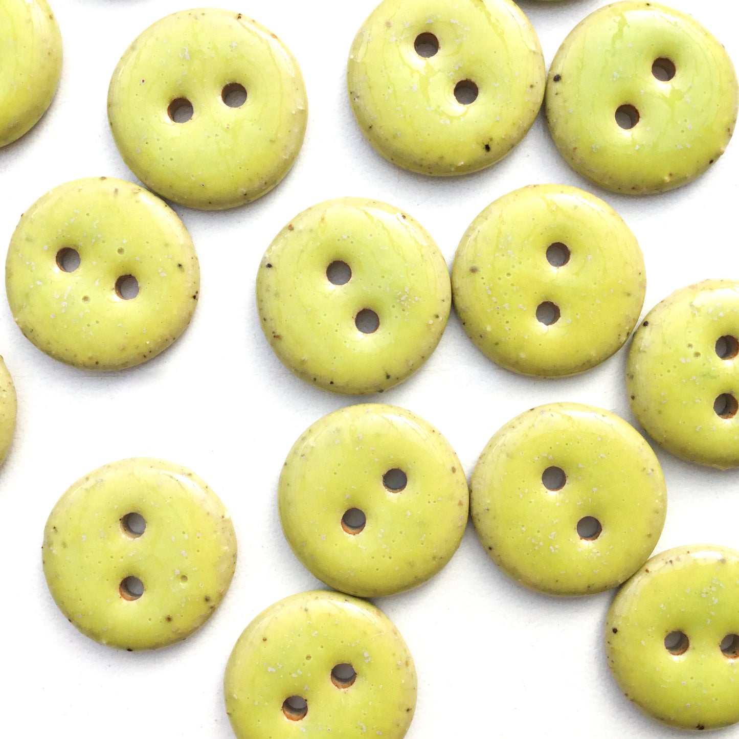 Light Yellow Ceramic Stoneware Buttons - 3/4"