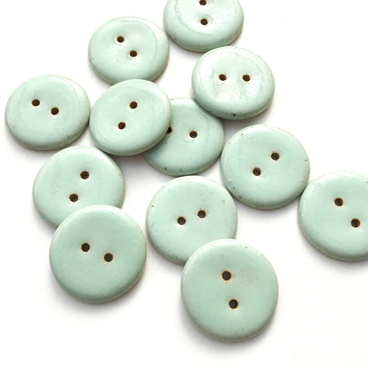 Light Aqua Stoneware Buttons - 1 1/16"