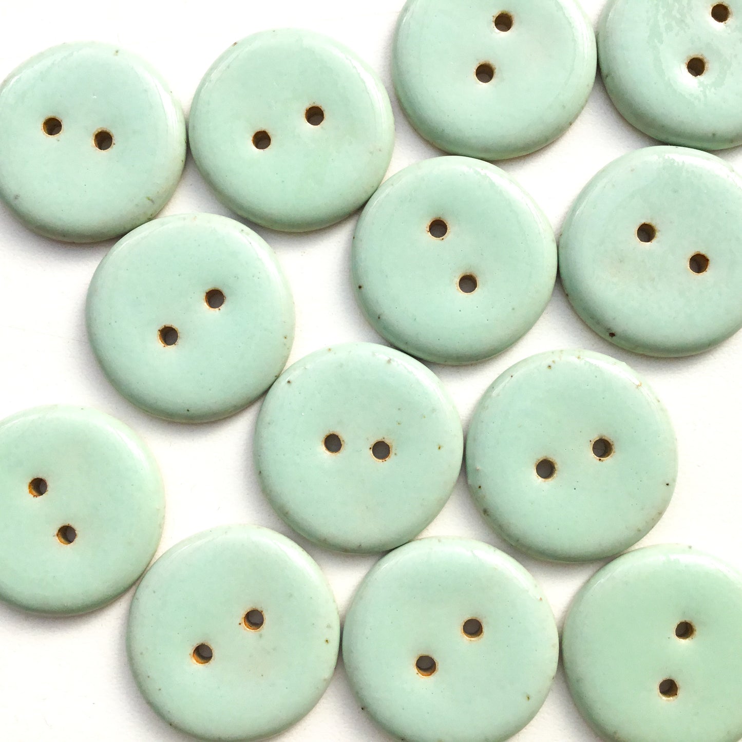 Light Aqua Stoneware Buttons - 1 1/16"