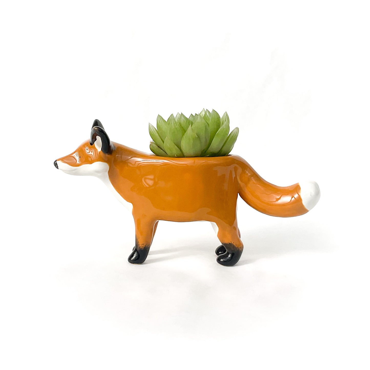 Red Fox Ceramic Planter