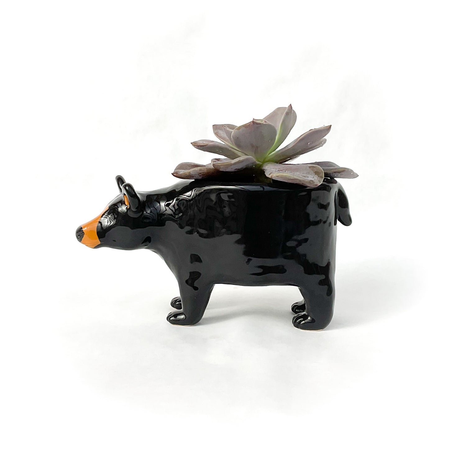 Black Bear Ceramic Planter