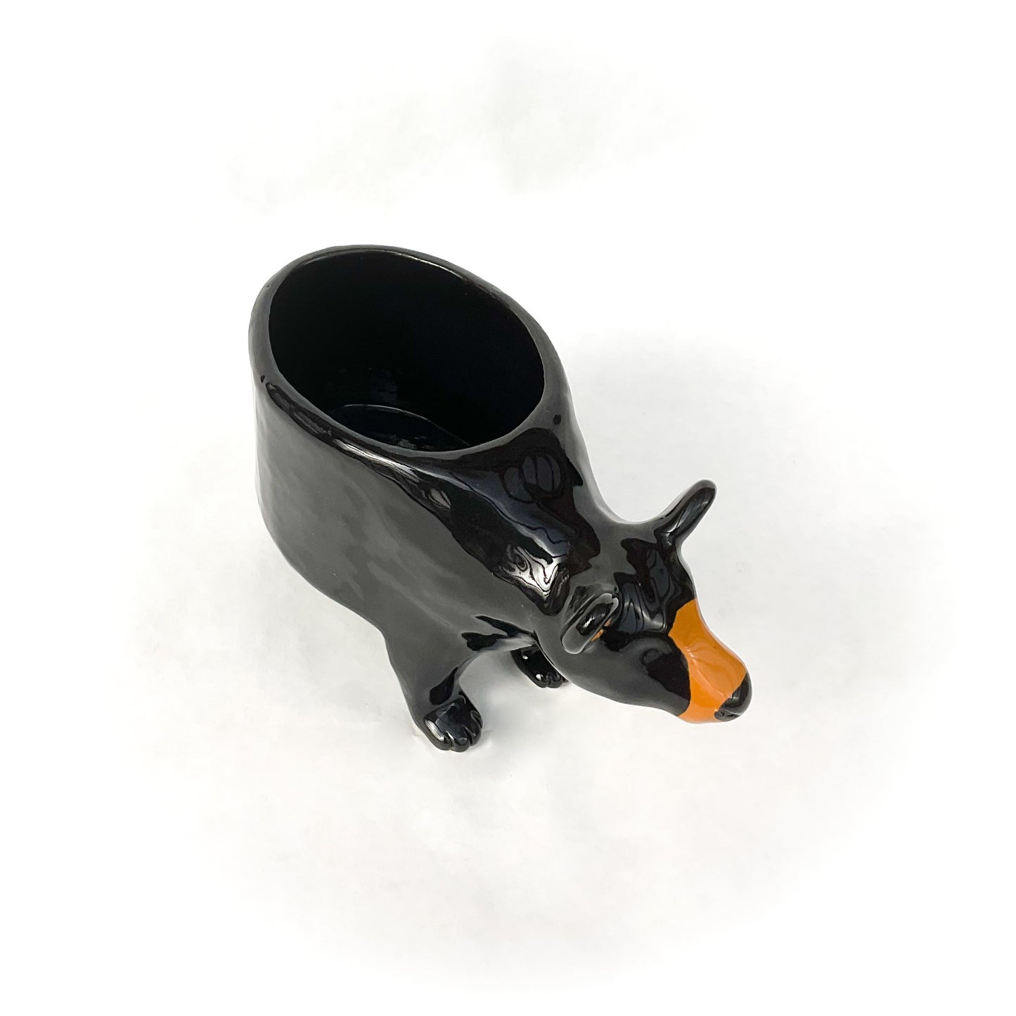 Black Bear Ceramic Planter