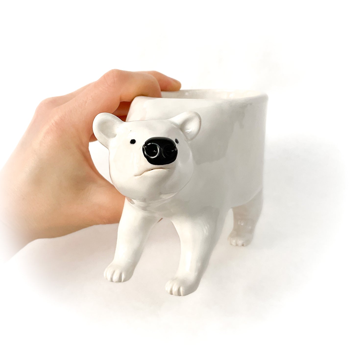 Polar Bear Ceramic Planter