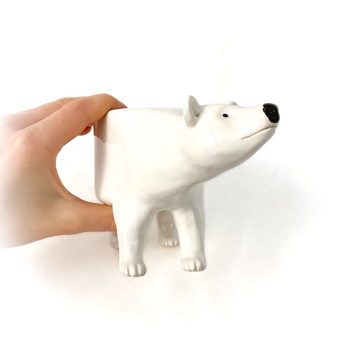 Polar Bear Ceramic Planter